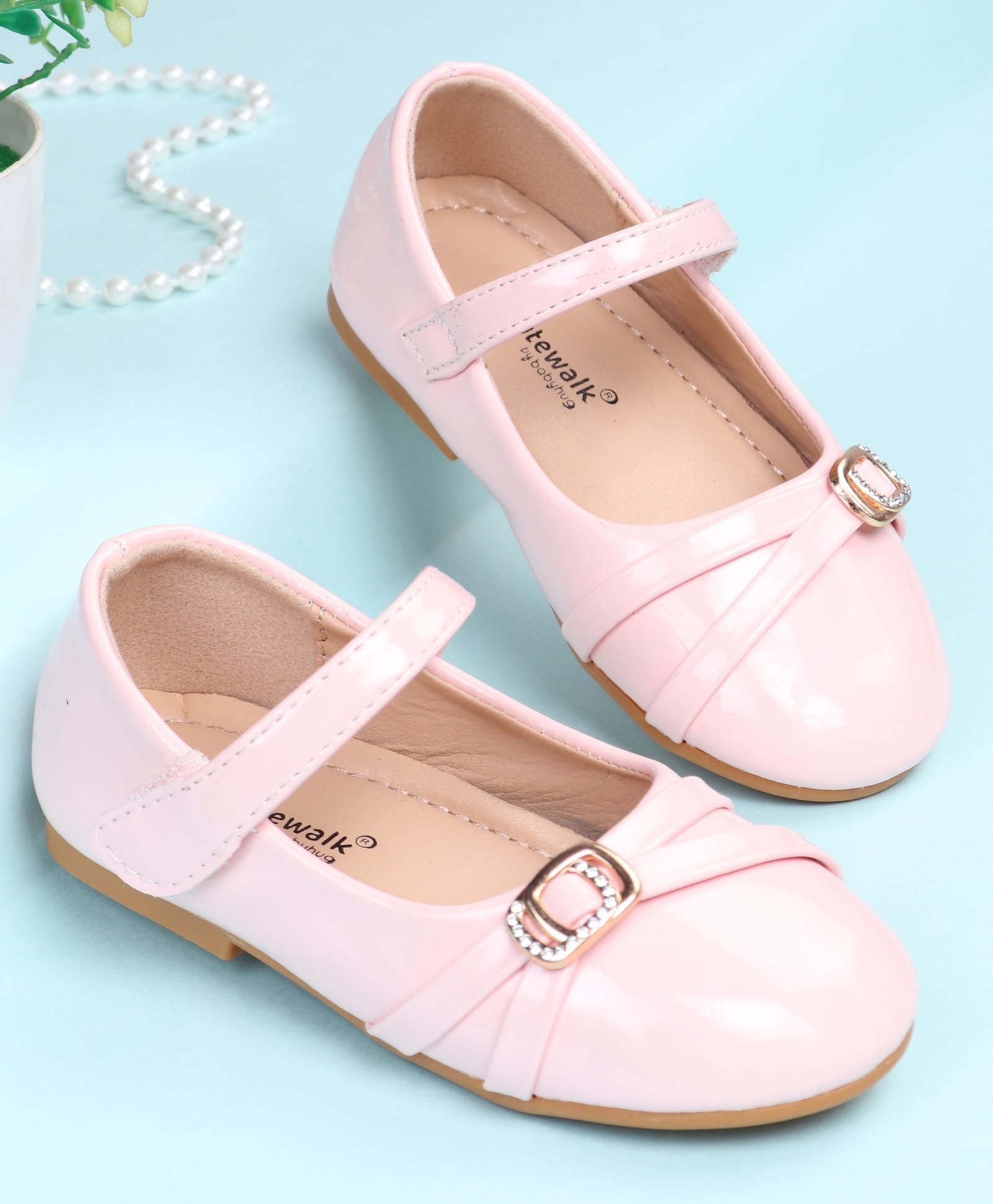 Cute Walk by Babyhug Velcro Closure Ballerina with Embellishment - Pink-picture-23