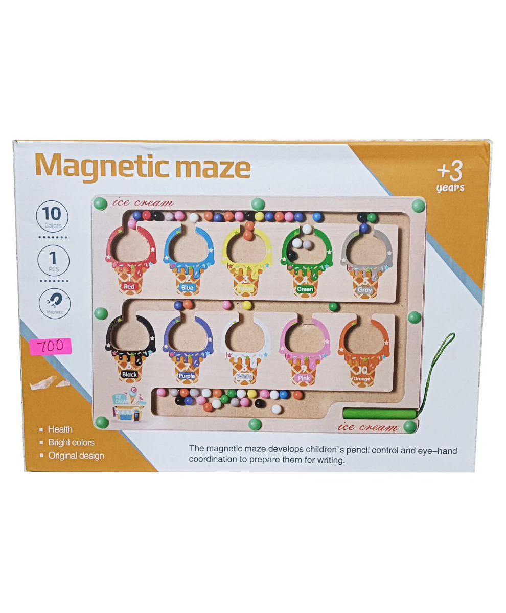 SANJARY Magnetic Color Number Bead Maze, Wooden Color Matching bead Learning Counting Magnet Puzzle Board Montessori Toy for kids color design may vary-picture-10