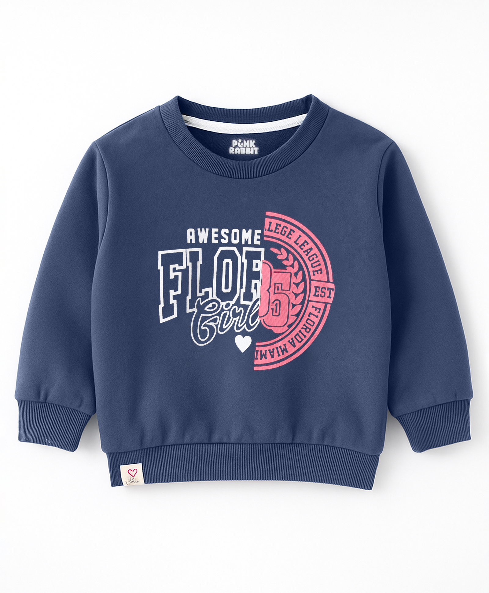 Pink Rabbit Looper Knit Full Sleeves T-Shirt with Text Graphic - Navy Blue-picture-18