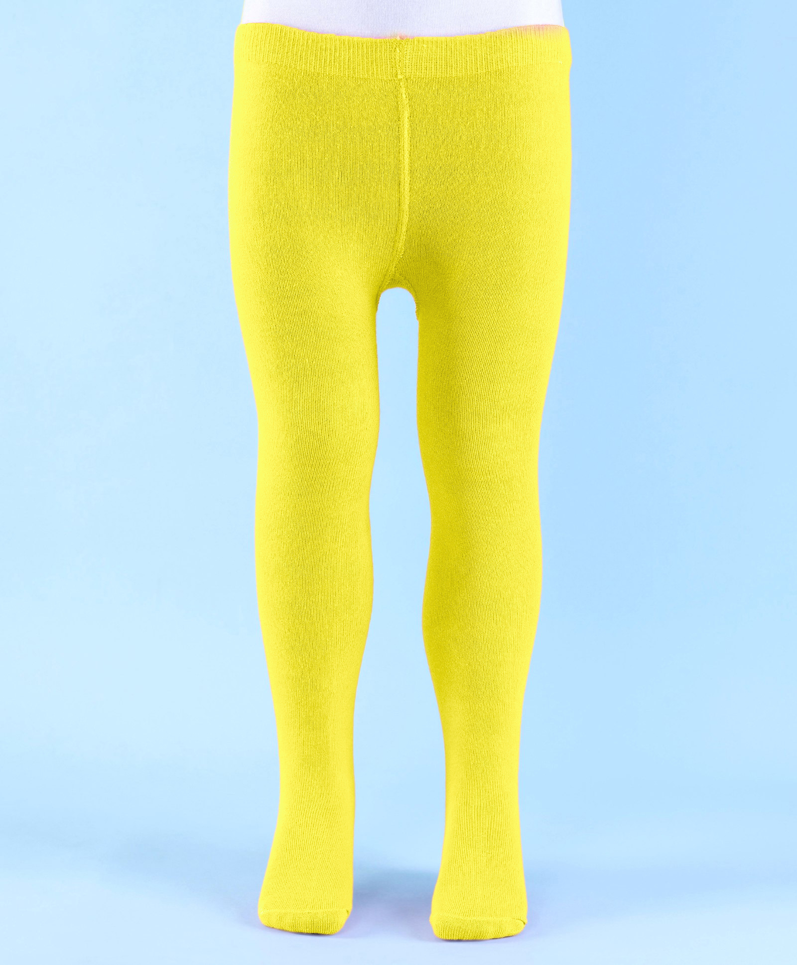 Doodle Poodle Cotton Knit Rich Solid Tights - Yellow-picture-4