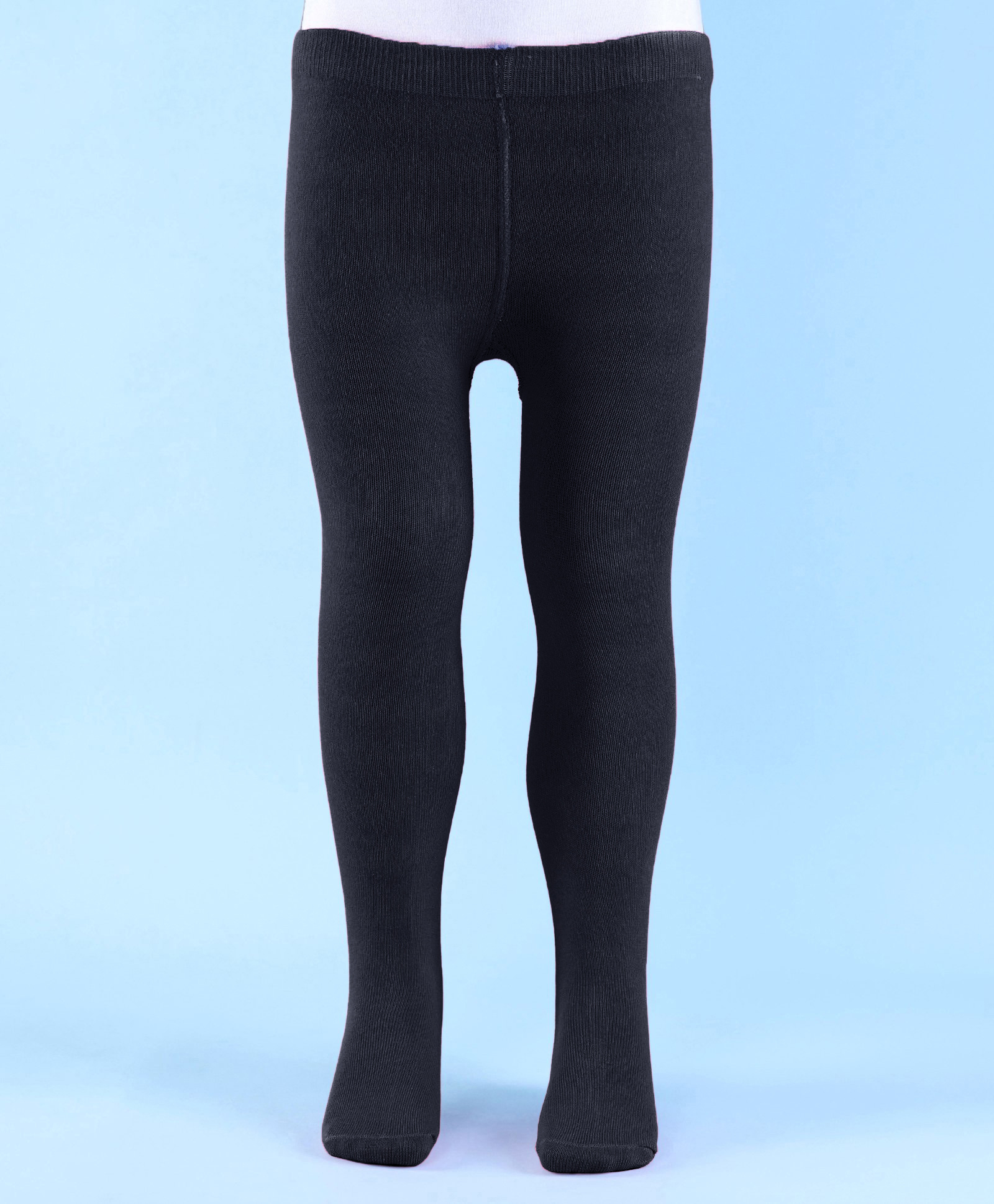 Doodle Poodle Cotton Knit Rich Solid Tights - Black-image-29