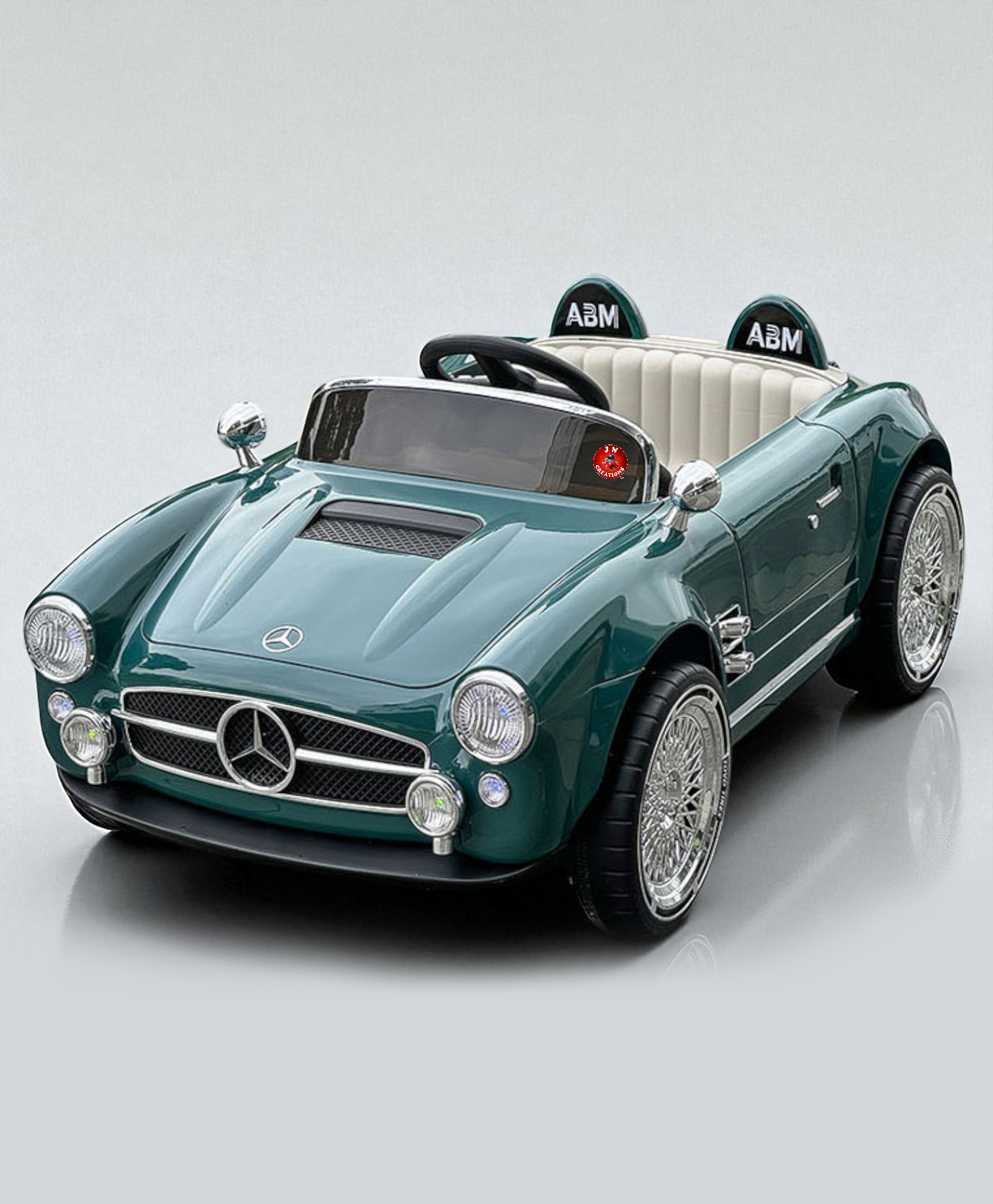 JN Creations 12V Kids Battery Operated Ride-On Car (ABM-1688) with Remote Control, Music, Lights, MP3 (Teal-Green)-image-10