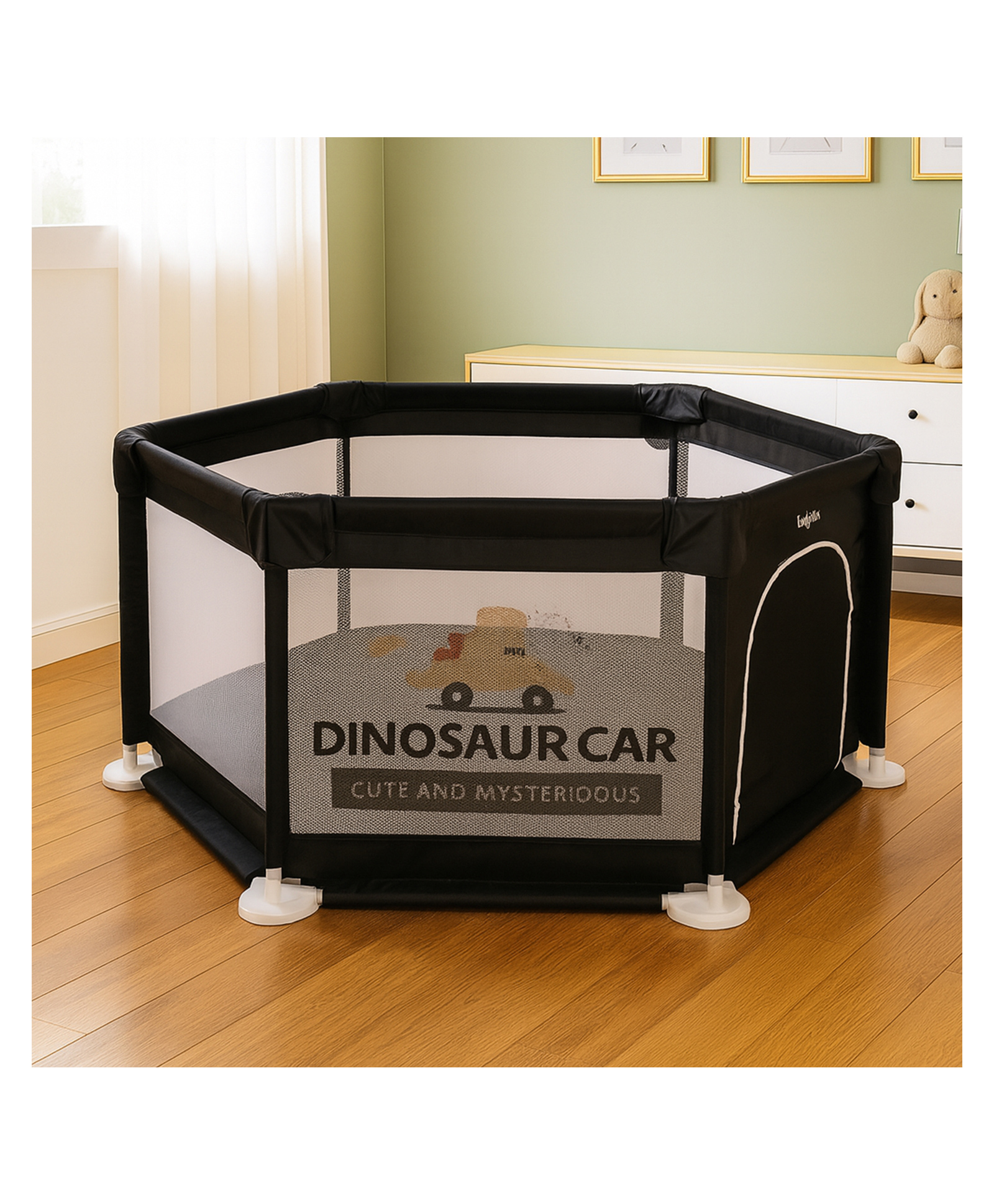 BAYBEE Neo Kids Playpen for Babies | Baby Activity Playards with Zipper Lock & Corner Protection | Baby Play Area Indoor Setup with Hexagon shape for Extra Space | Outdoor Play Pen for Baby-image-38