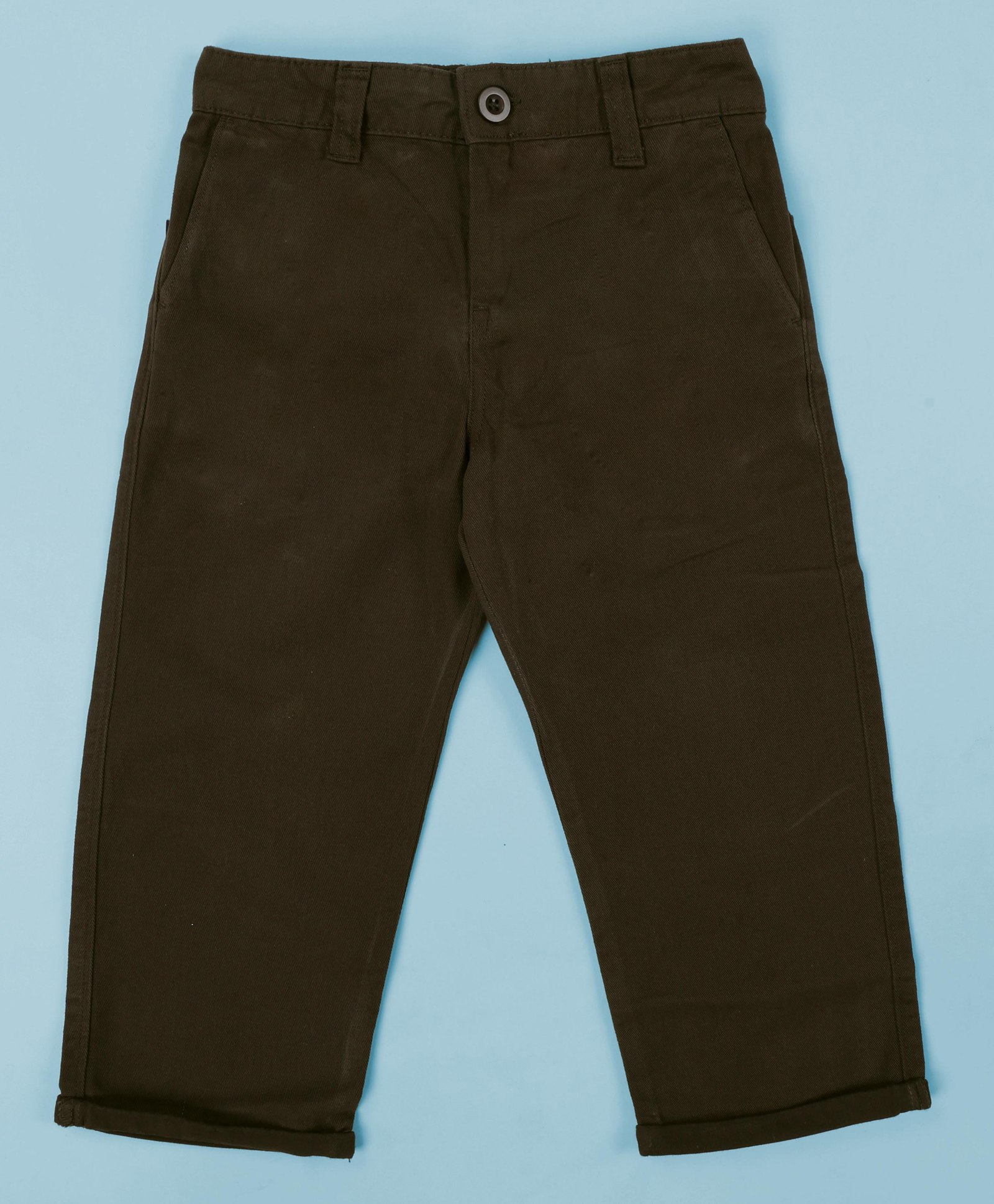 Kiddopanti Cotton Woven Solid Pant - Wine-picture-20