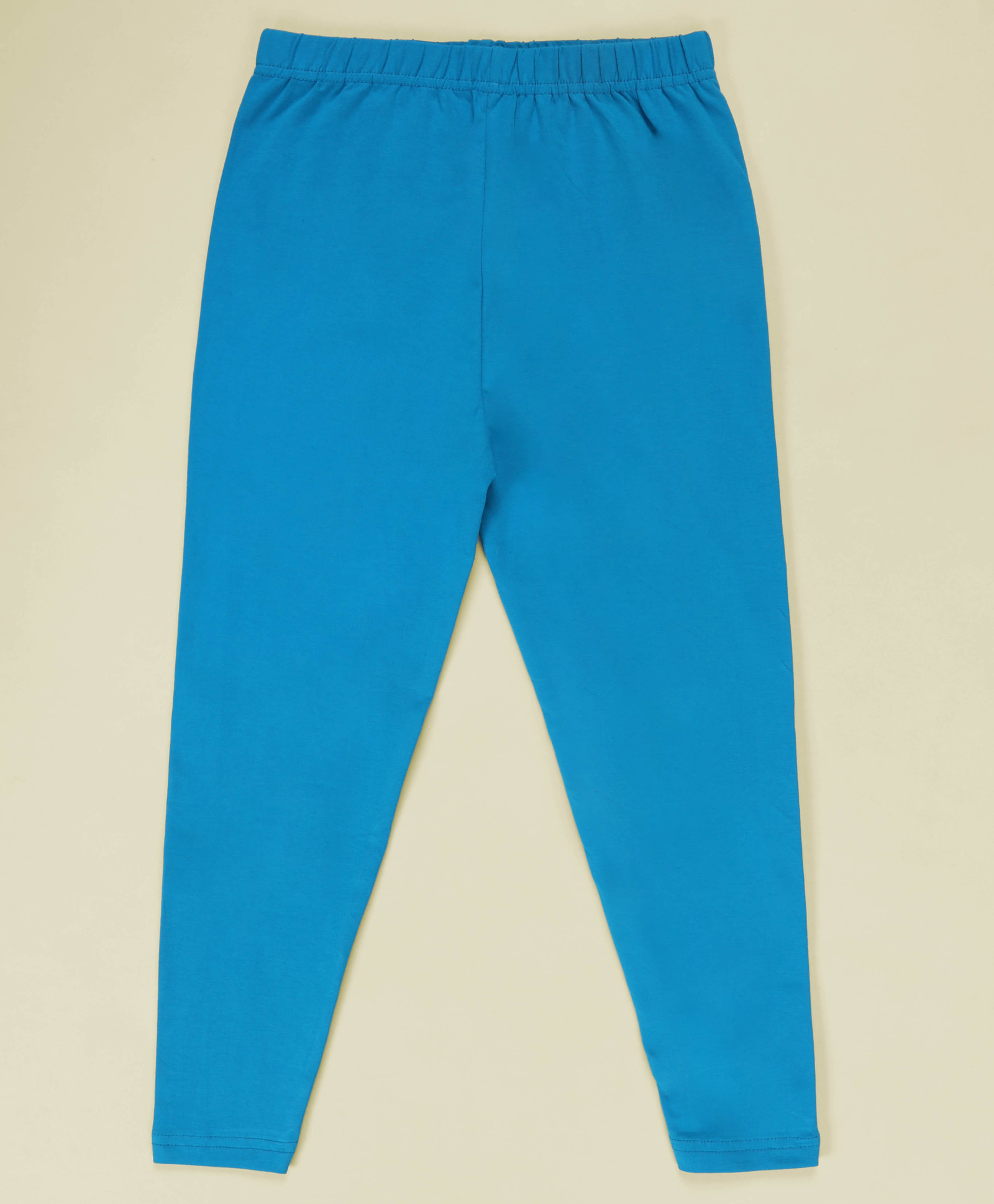 Kiddopanti Cotton Spandex Knit Solid Leggings - Turquoise Blue-picture-17