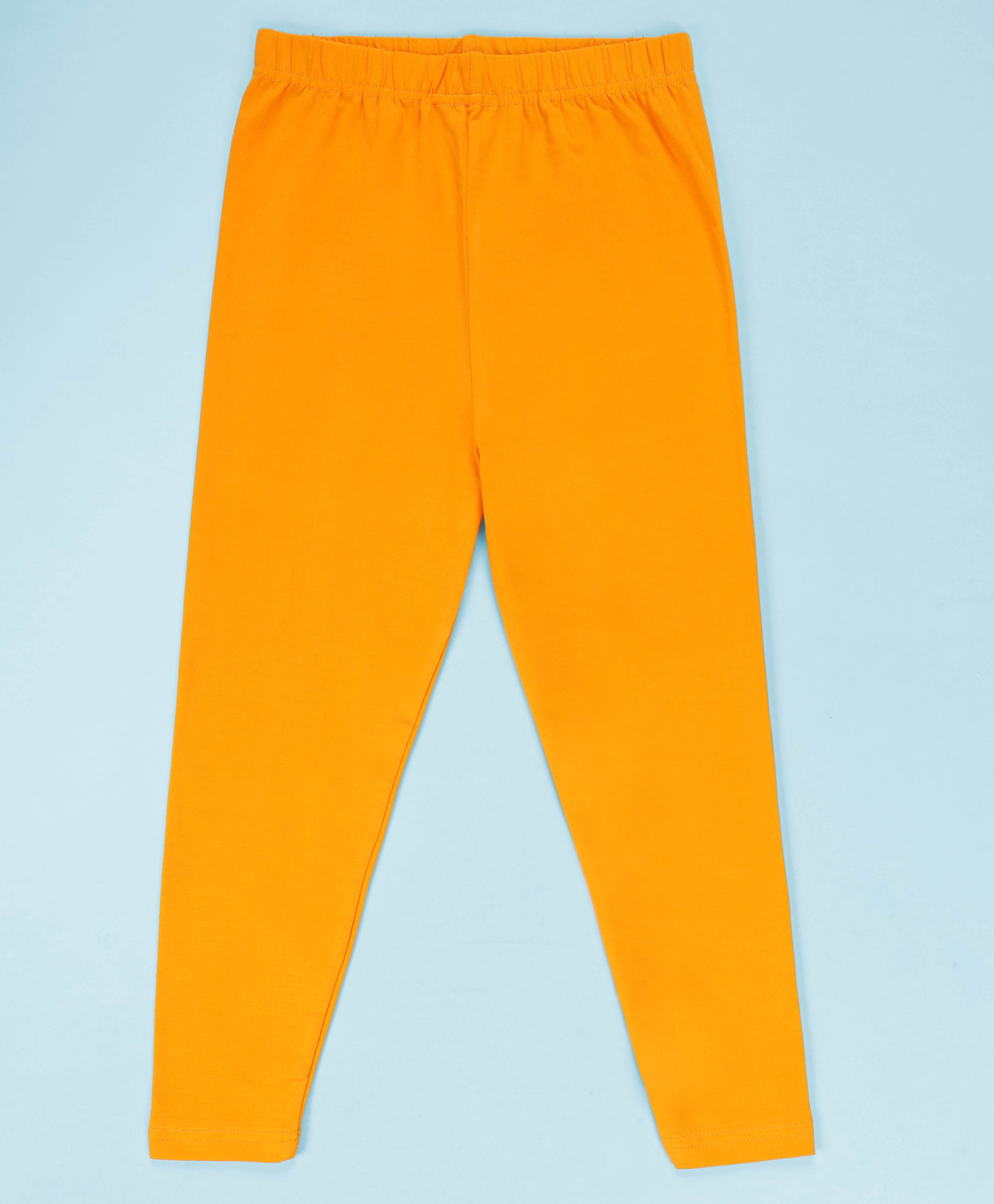 Kiddopanti Cotton Spandex Knit Solid Leggings - Golden Yellow-picture-31