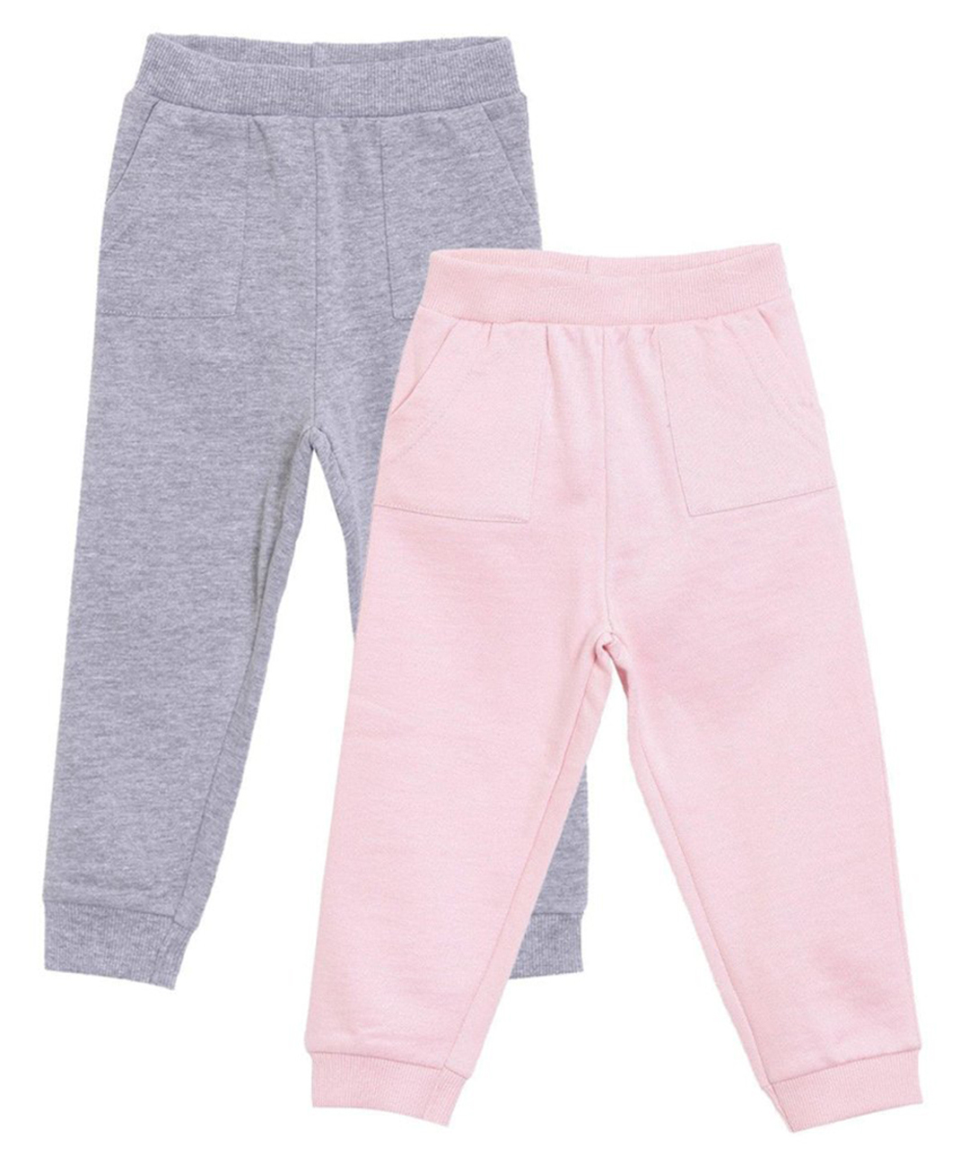The Mom Store Cotton Knit Pack Of 2 Solid Sweatpants Grey - Pink & Grey-picture-24