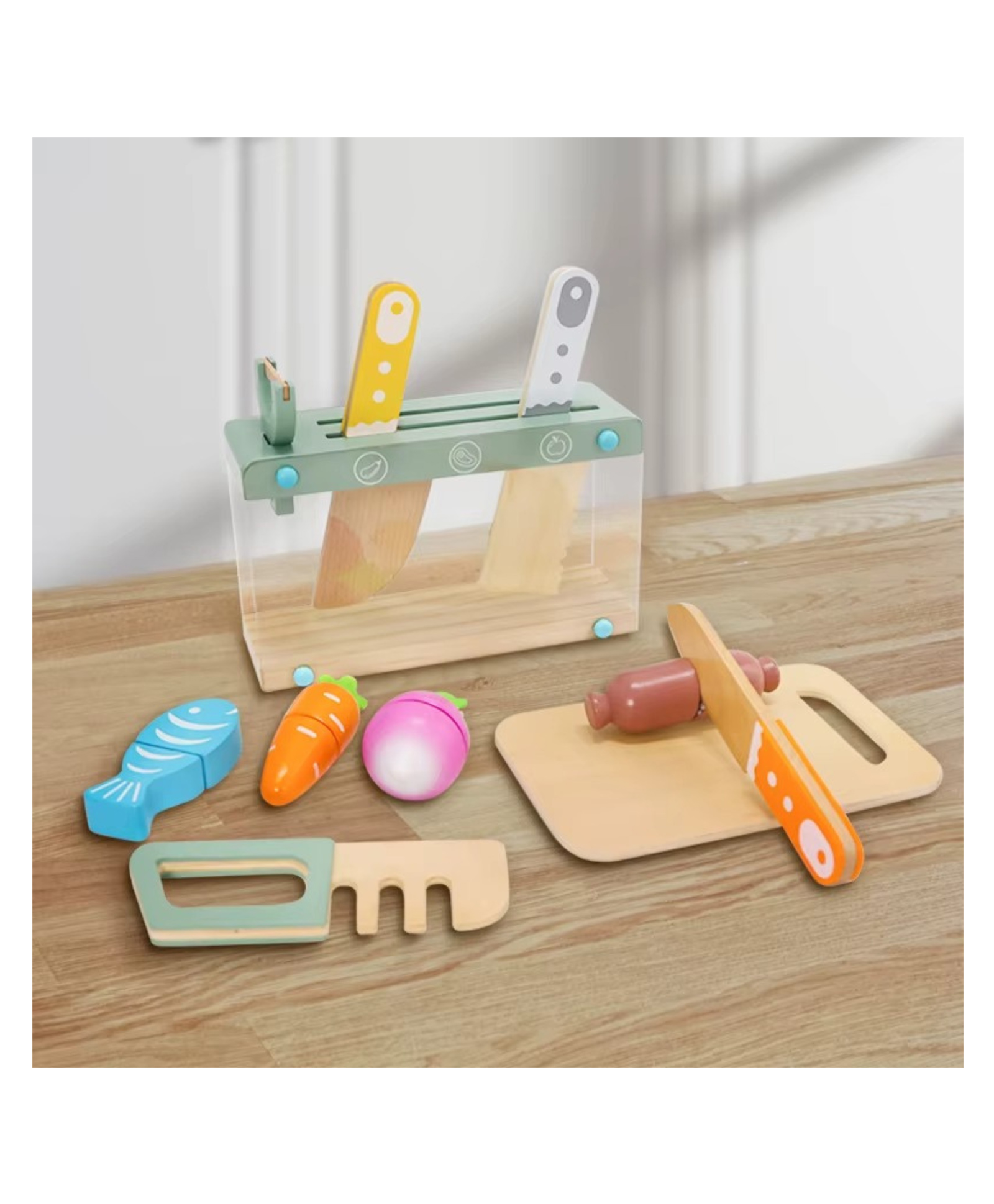 YAMAMA Wooden My Little Kitchen Accessories Set Toys For Kids, Childrens Wooden Role Play Educational Toys Fun Entertainment Kitchen Pretend Play Set Kids Toys - Multicolor-image-26