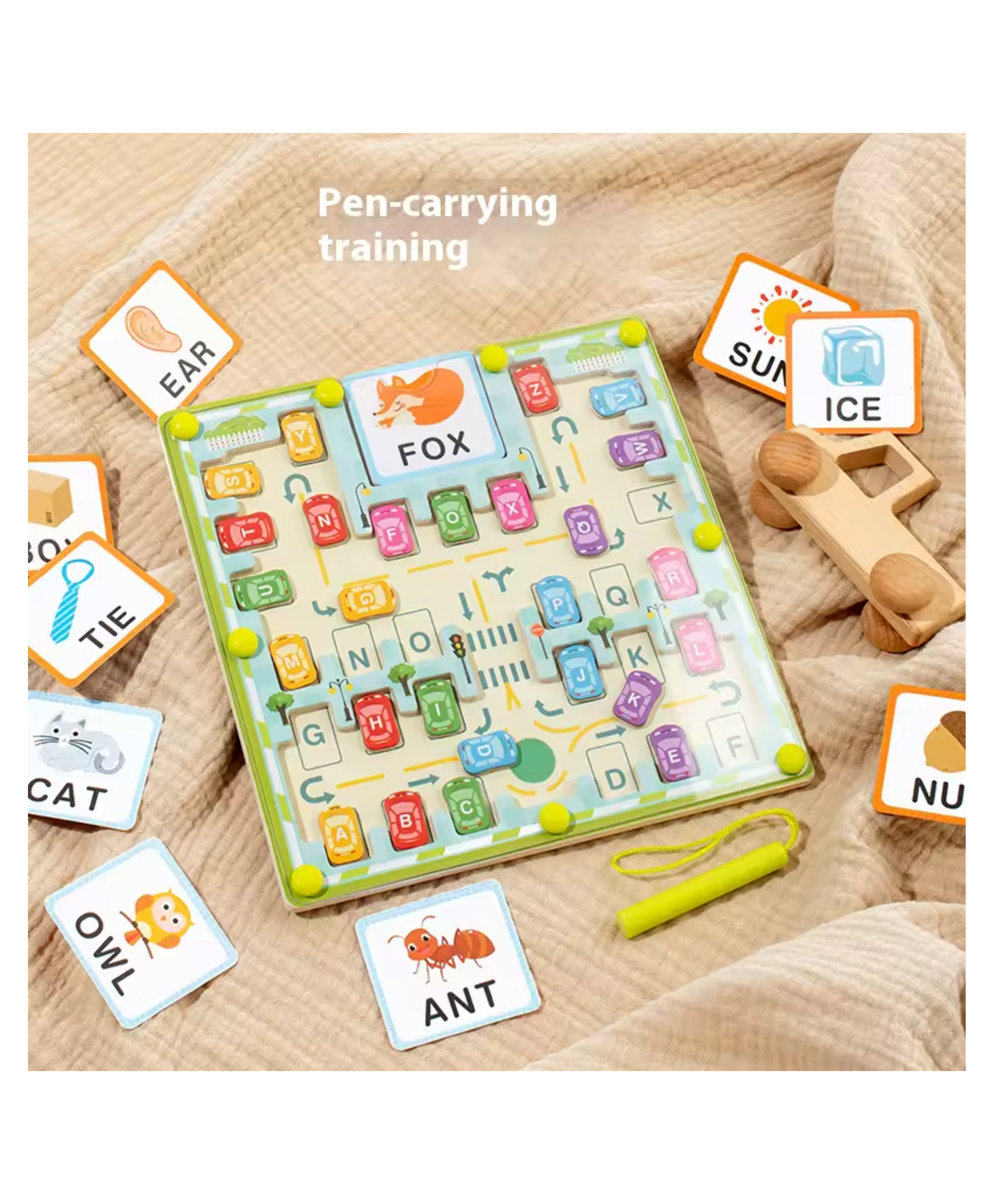 YAMAMA Wooden Magnetic Alphabet Maze Toys For Kids, Wooden Role Play Educational Toys Fun Entertainment Pretend Play Set Kids Toys - Multicolor-picture-28