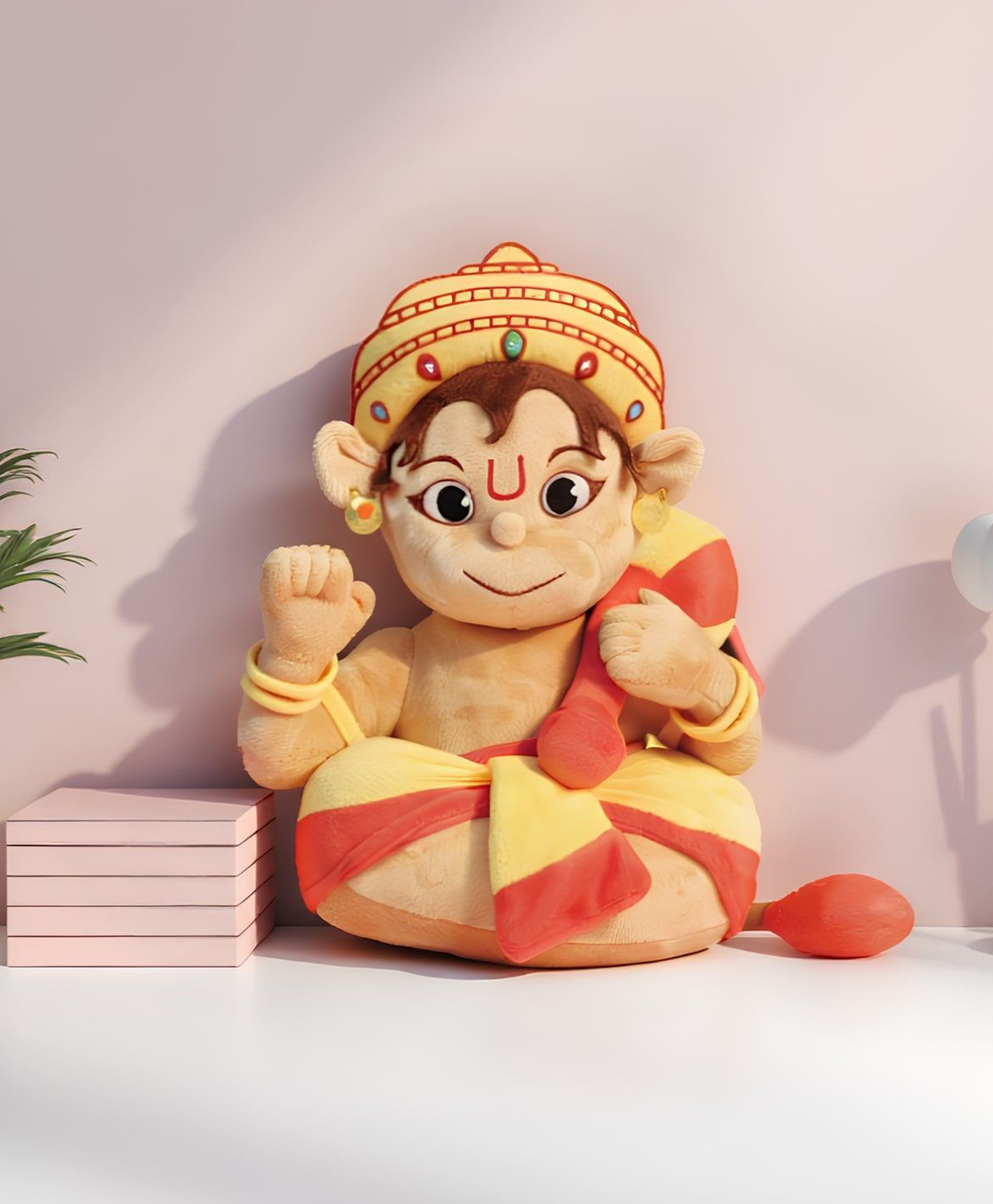AURBO Baby Lord Hanuman Mantra Chanting Musical Soft Plush Toy for Kids (Height 35 cm)-picture-25