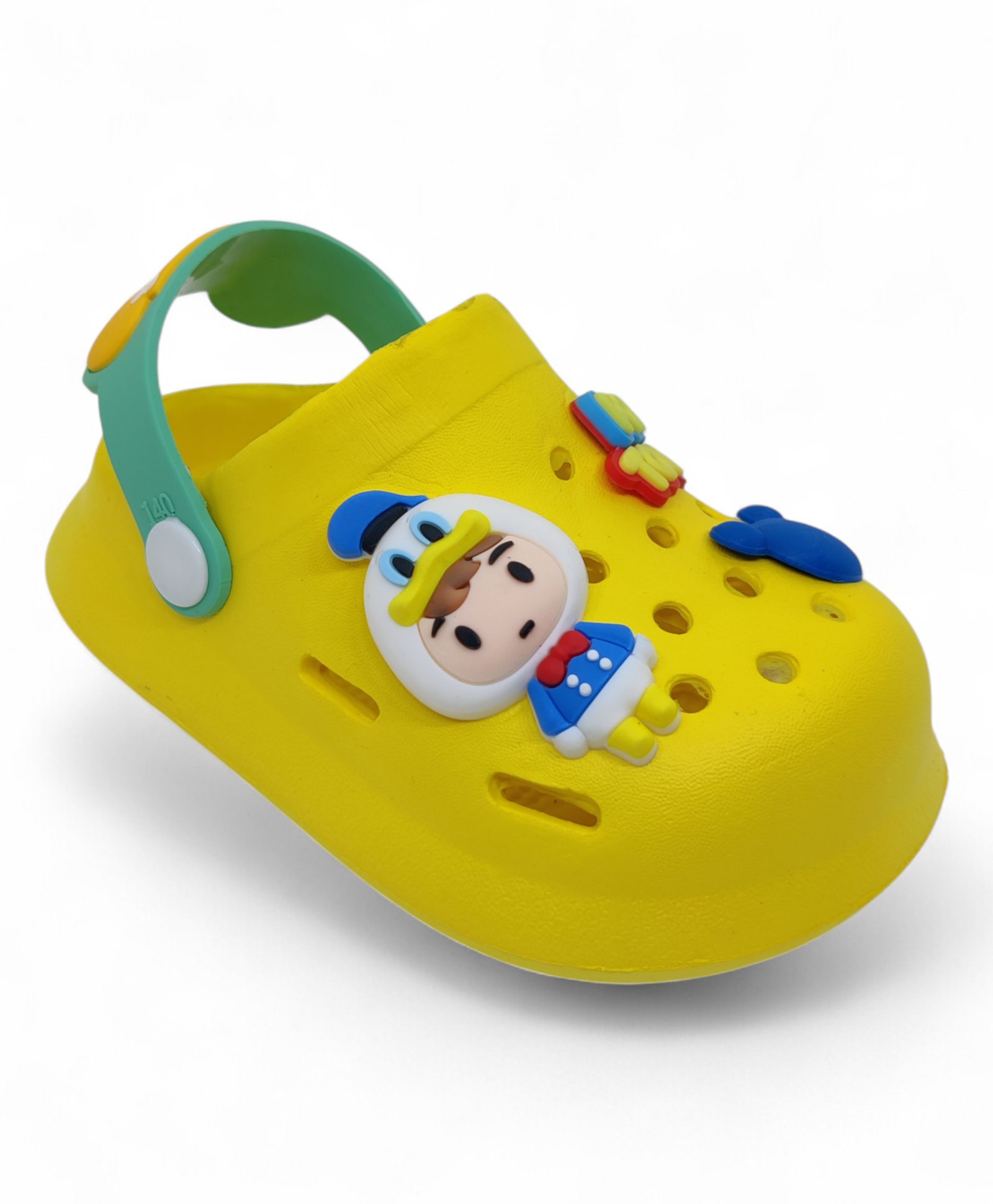 Lil Lollipop Cartoon & Typography Applique Anti Slip Perforated Sling back Clogs - Yellow-picture-14