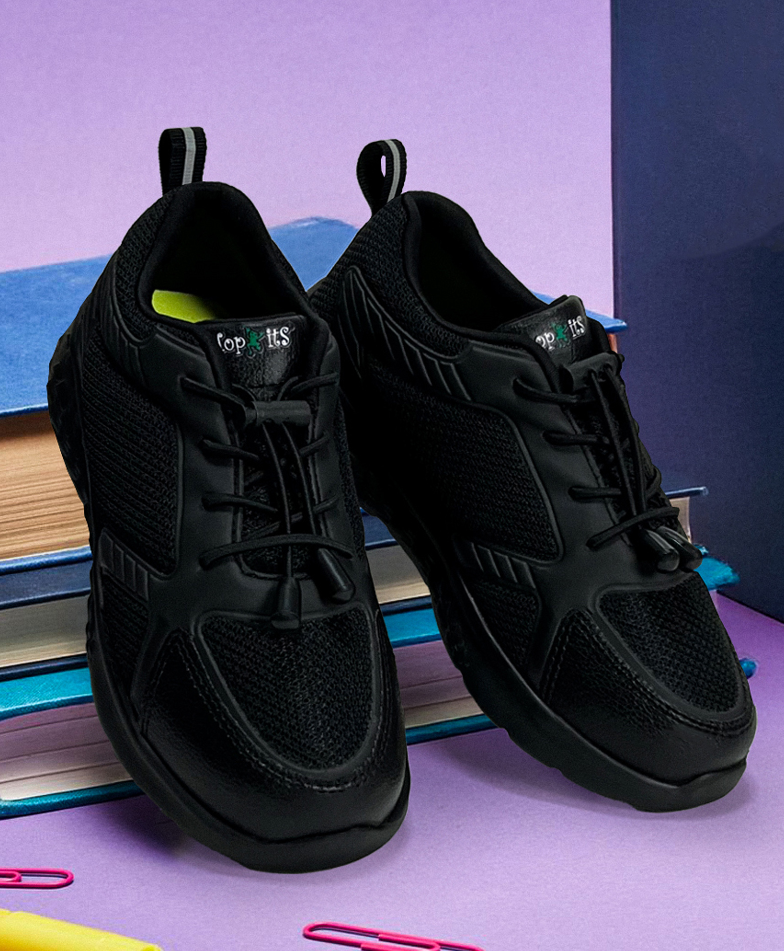 Hopits Mesh Designed School Shoes - Black