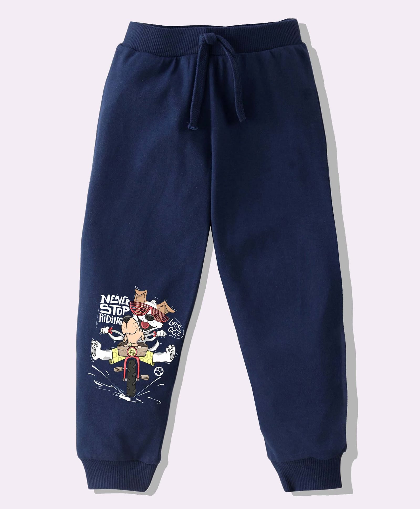 KAVEE Pure Cotton Knit Biowashed Full Length Dogs Printed Lounge Pants - Navy Blue-picture-35
