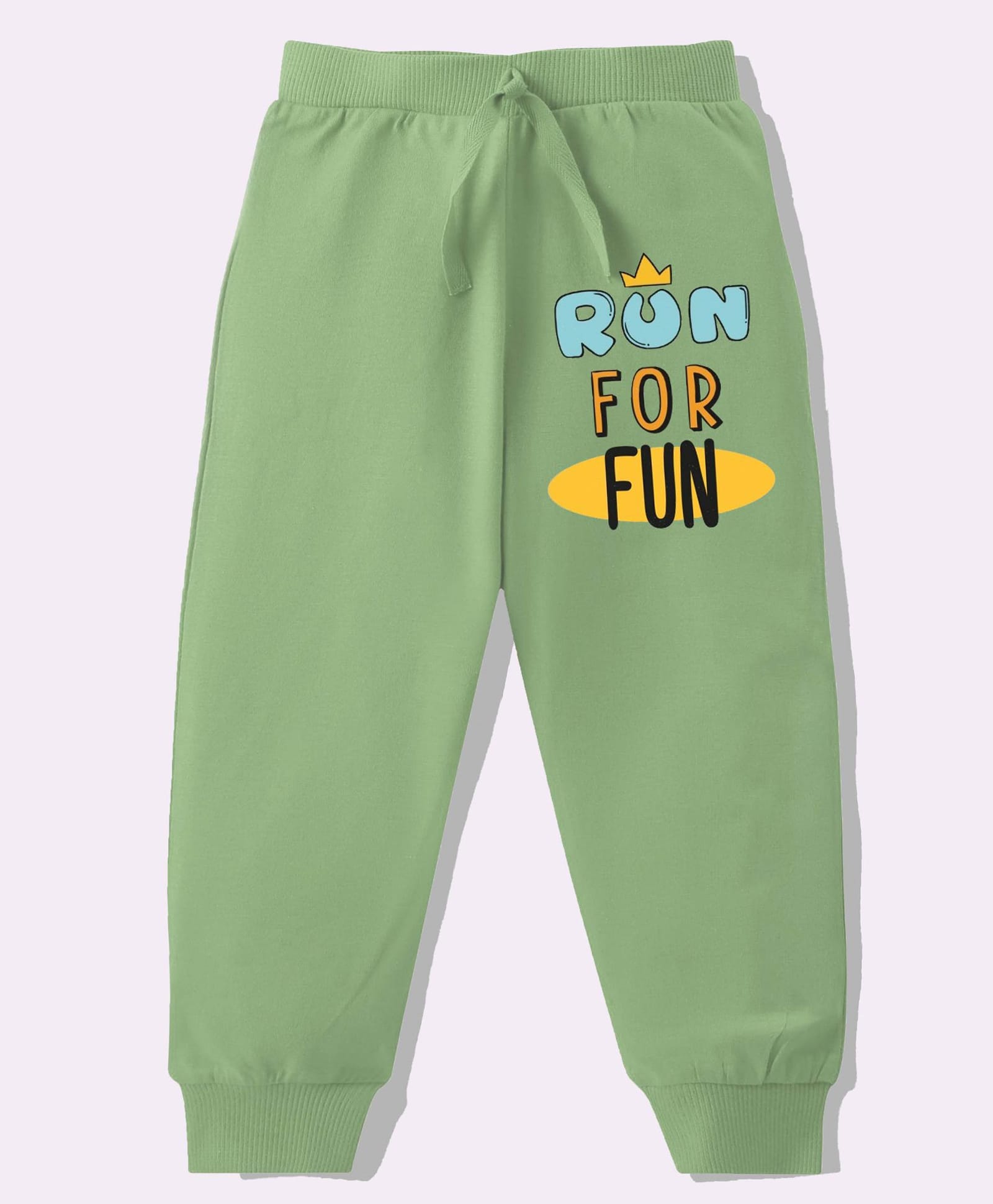 KAVEE Pure Cotton Knit Biowashed Full Length Run For Fun Text Printed Lounge Pants - Olive Green-picture-24
