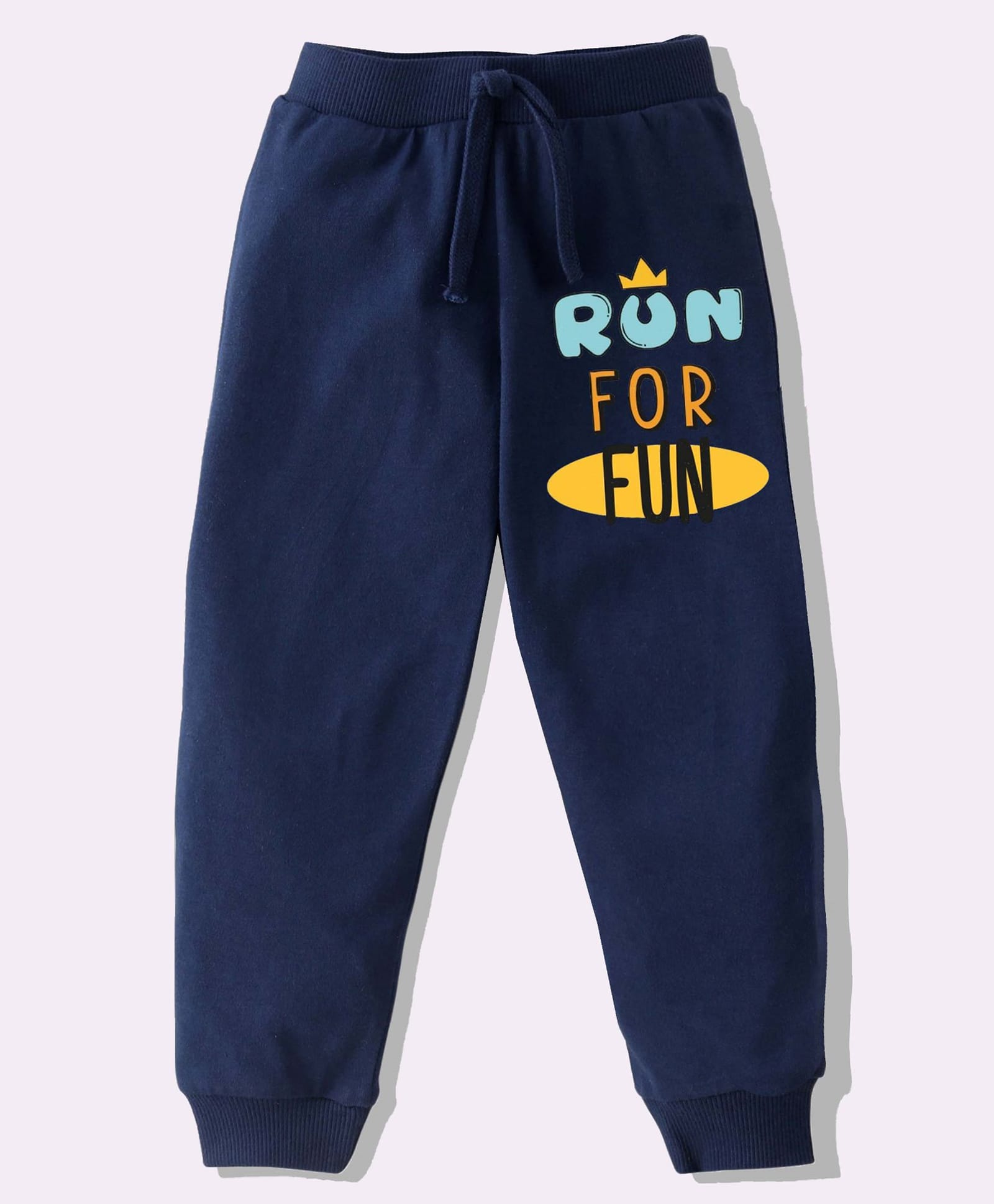 KAVEE Pure Cotton Knit Biowashed Full Length Run For Fun Text Printed Lounge Pants - Navy Blue-picture-11
