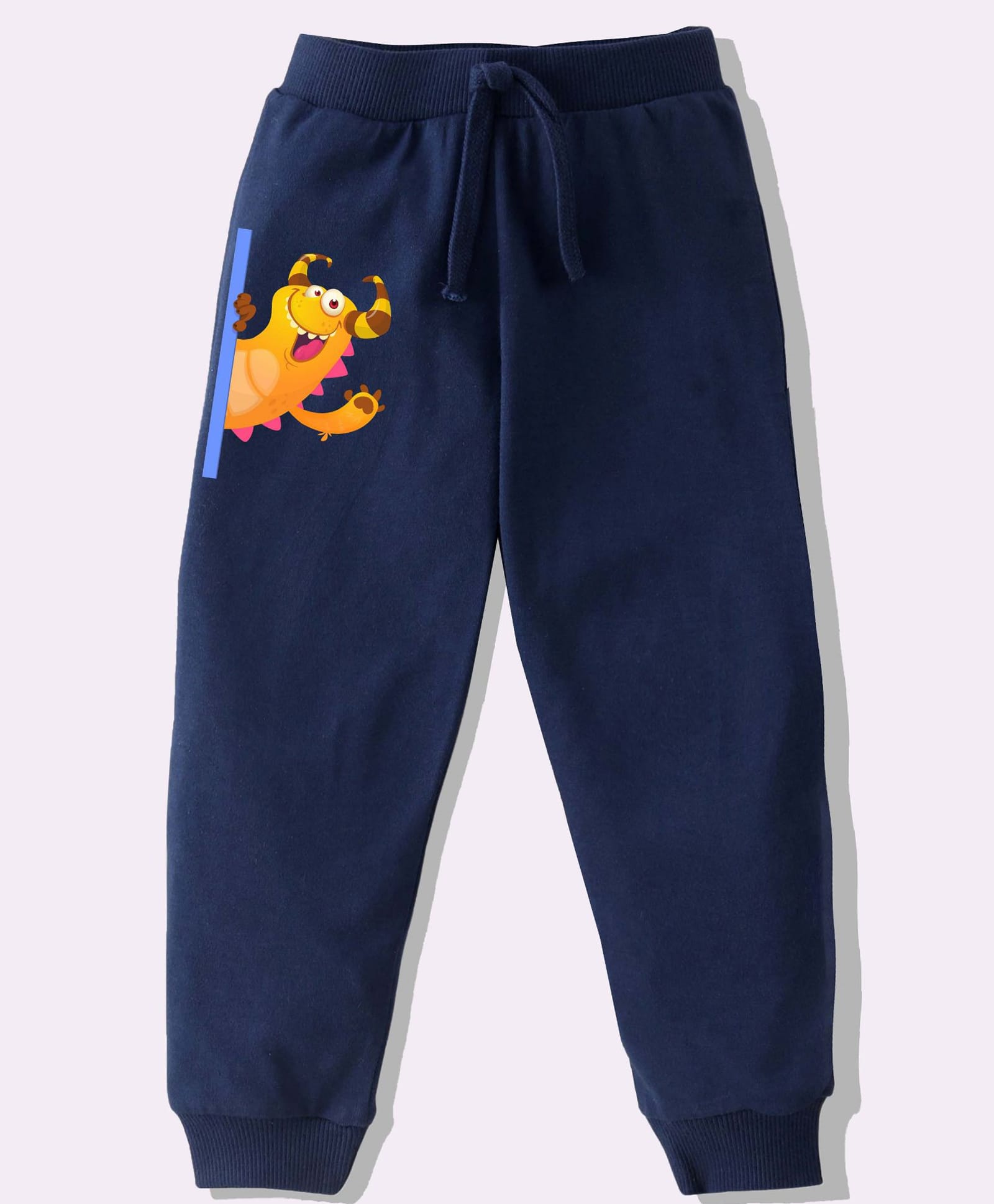 KAVEE Pure Cotton Knit Monster Printed Biowashed Lounge Pants - Navy Blue-picture-14