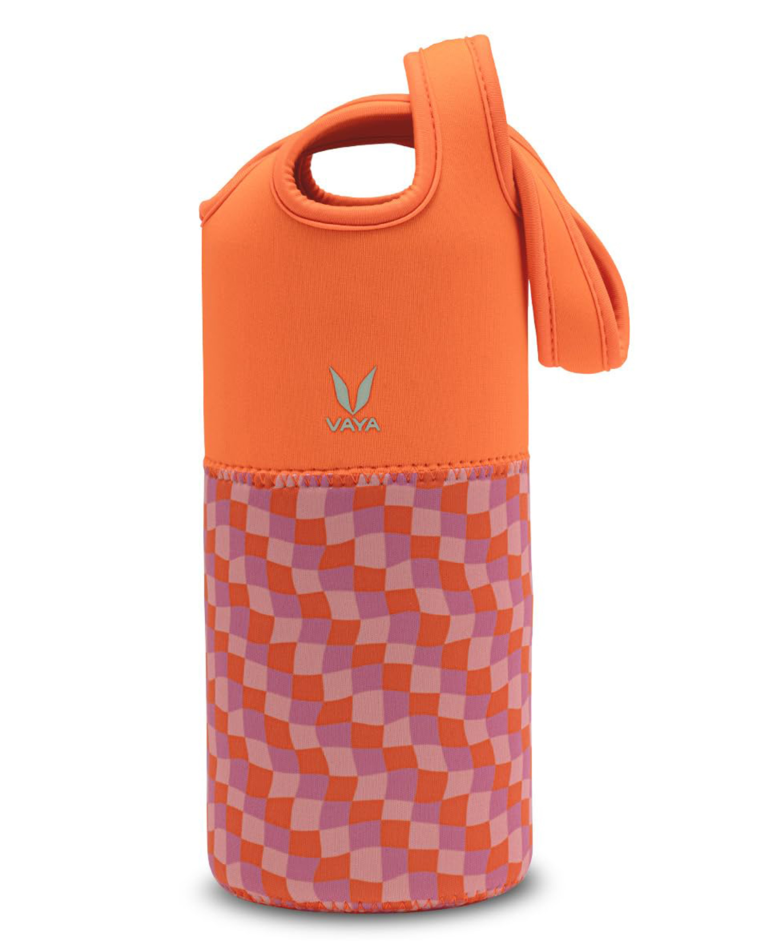 VAYA GoBag Lunch Bag for Office Women, Dust Proof Reversible Lunch Bags for Kids, Light Weight Stretchable Tiffin Carrier Bags, Retro Orange-image-3