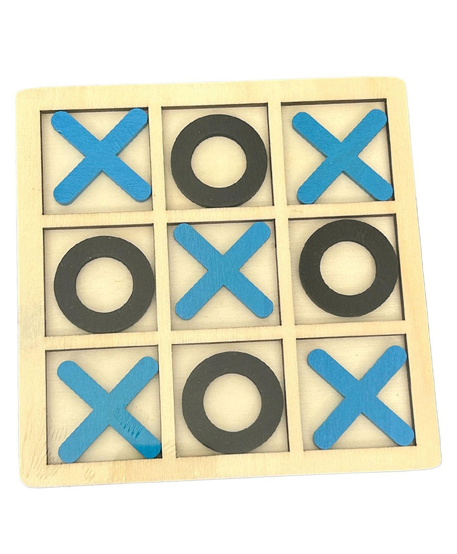 Funwood Games Wooden Tic Tac Toe Board Game, Blue and White Pieces, Classic Family Game for Kids-picture-11