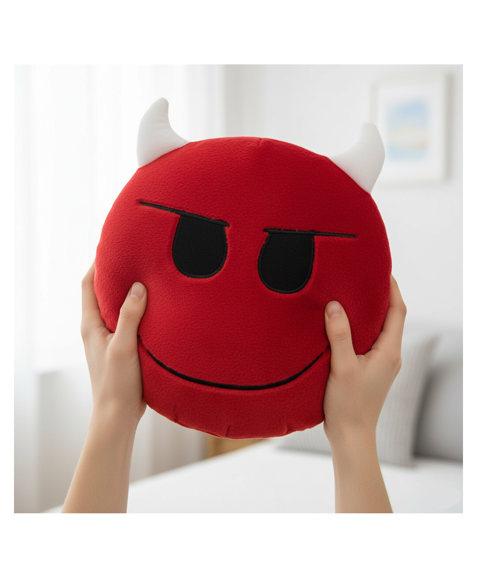 Tickles Devil Smiley Soft Stuffed Toy For Kids Birthday Gifts (Size: 33 cm; Color: Red)-image-4