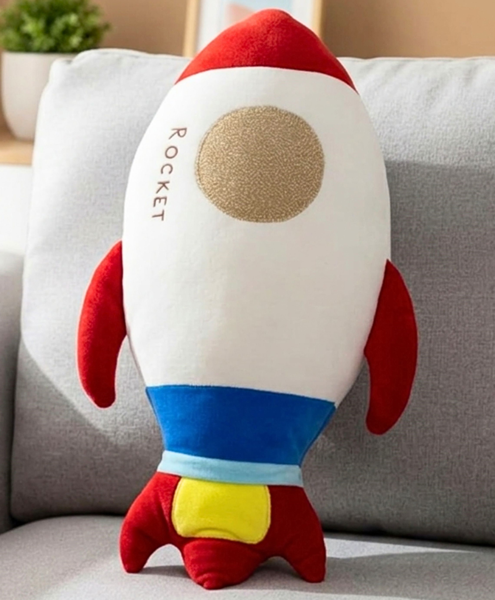 Tickles Rocket Soft Stuffed Plush Toy for Kids Boys & Girls Birthday Gift Nursery & Bedroom Decor (Size: Length 38 cm Color: Red)-image-35