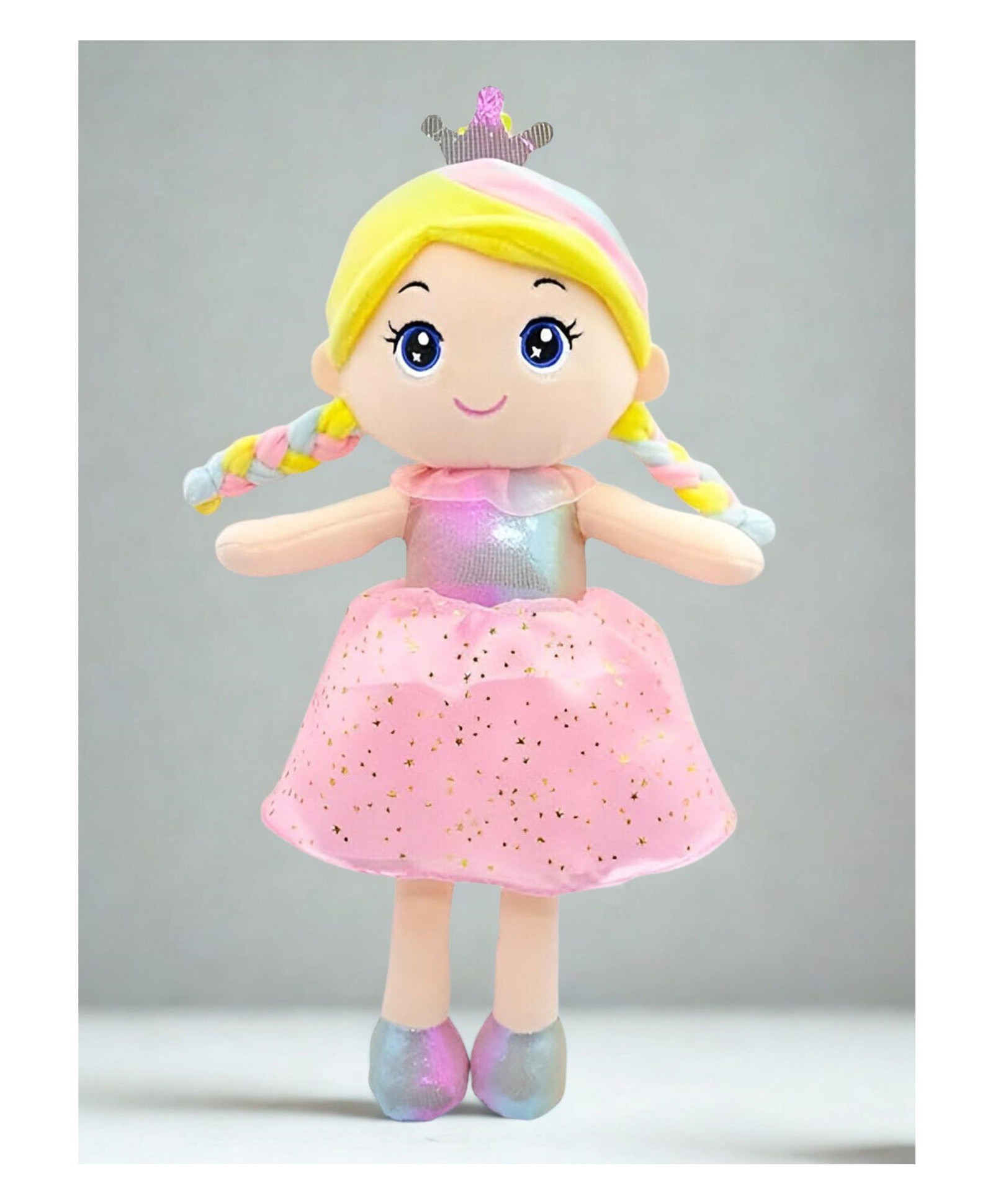 Tickles Cute Princess Queen Doll Soft Stuffed Plush for Kids Girls Birthday Gifts (Size: Length 45 cm Color: Pink)-image-23