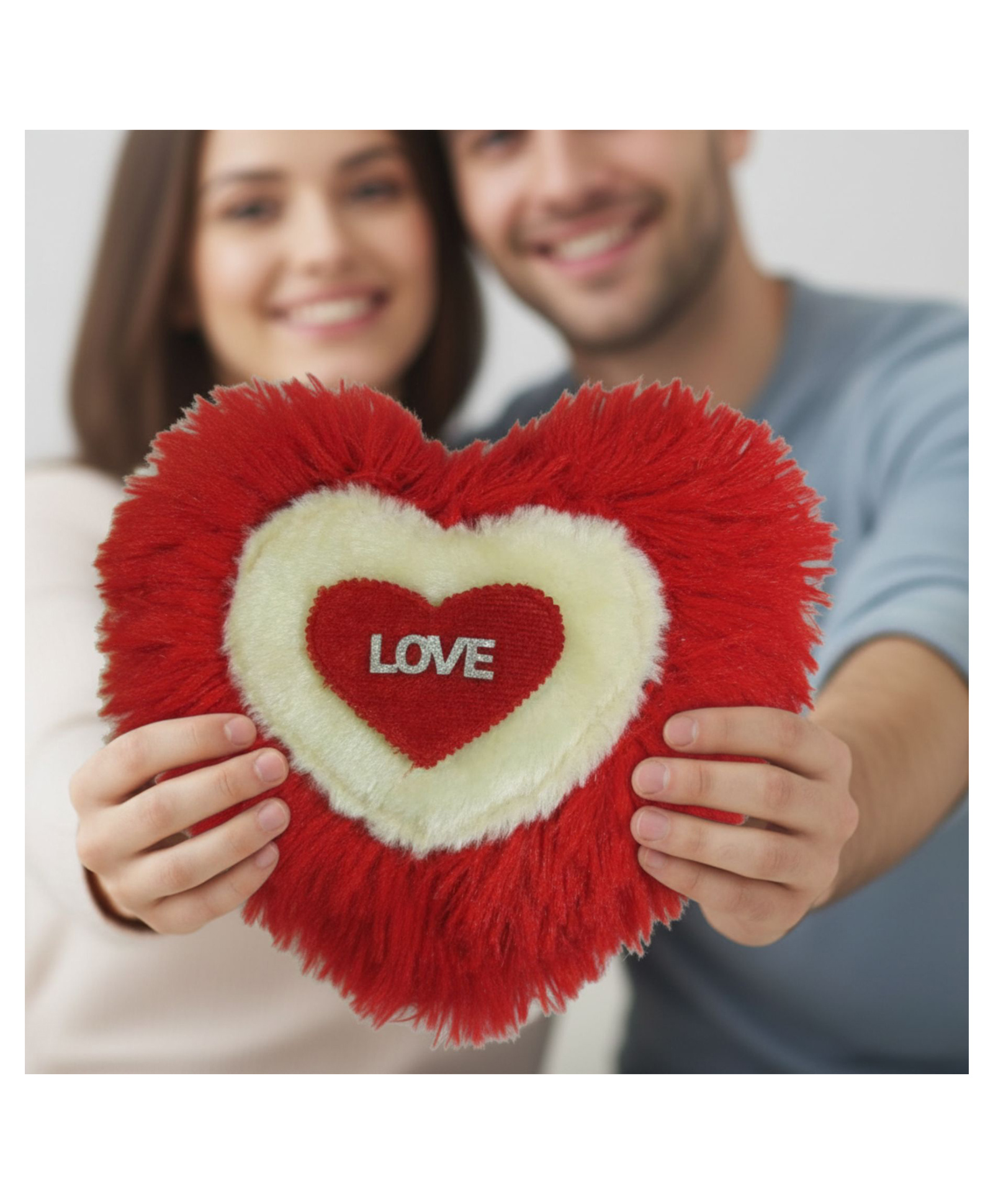 Tickles Love Heart Soft Stuffed Plush Toy For Boys & Girls Love Valentine's (Size: 8 cm; Color: Cream & Red)-image-24