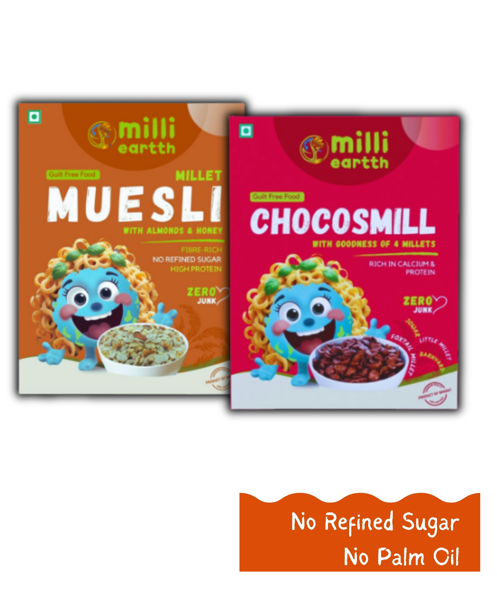 millieartth Crunchy Combo Millet Chocos 300g & Millet Muesli with Almond and Honey 350g High-Fiber, Clean Breakfast with Quinoa & Millets No Maida, Palm Oil or Refined Sugar-image-23
