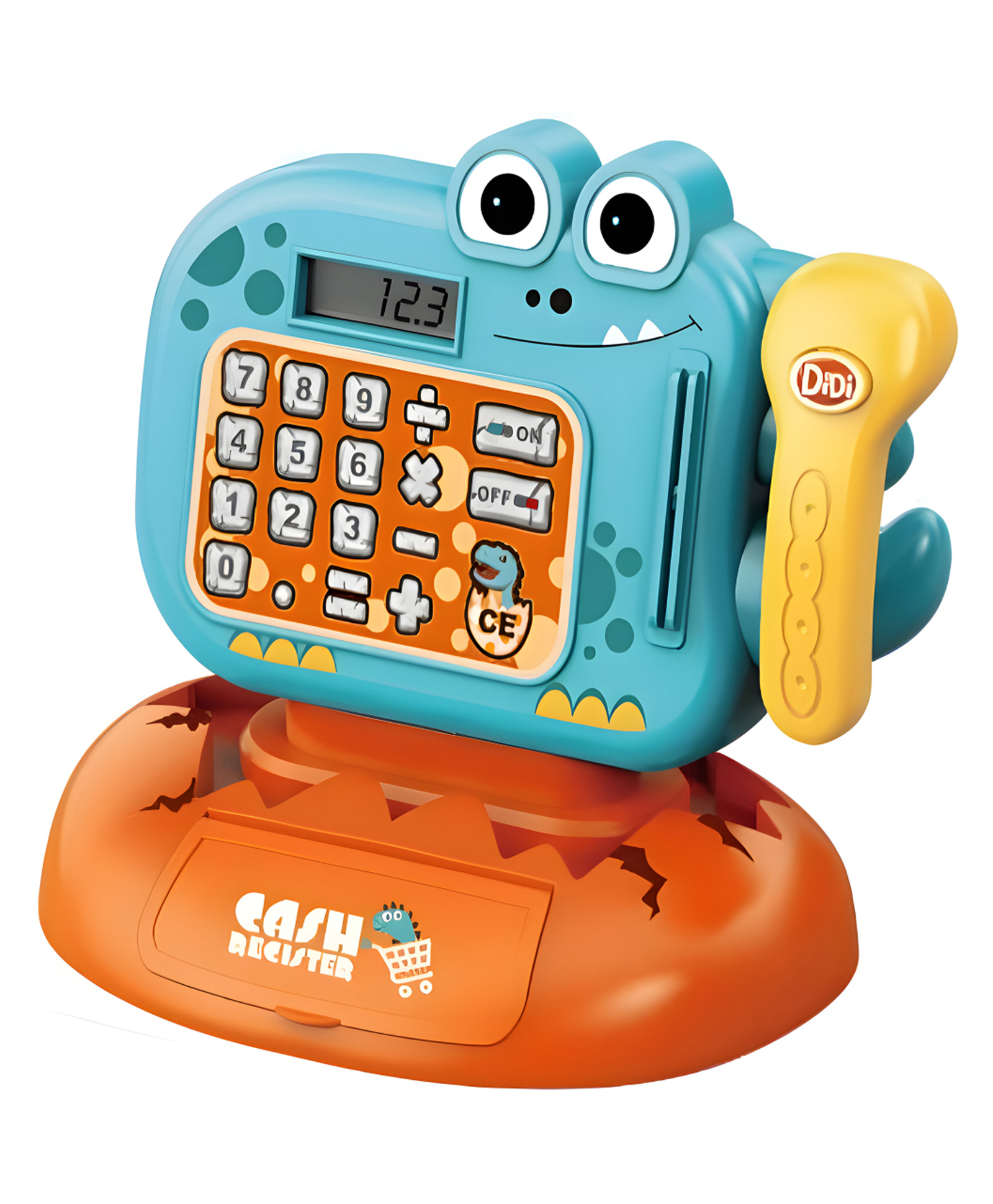 NEGOCIO Cartoon Dinosaur Touch Screen LCD Calculator Pretend Play Vegetable Food Supermarket Toys Cash Register Toy- PACK OF 1- COLOR MAY VARY-image-3