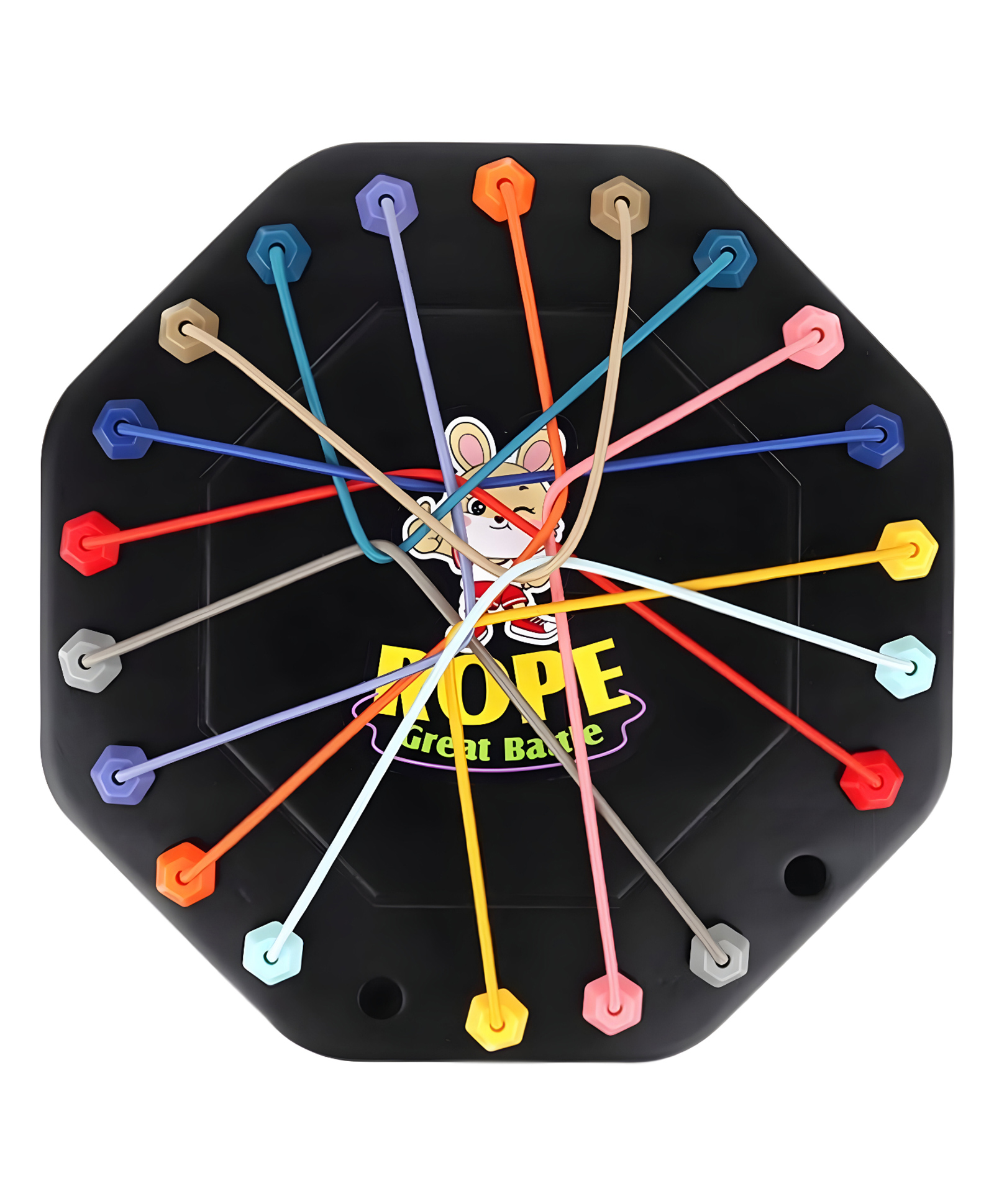 NEGOCIO Rope Great Battle Kids Educational Game Board, Octagonal Shape, Multi-Coloured Rods, Brain Training Puzzle Toy- PACK OF 1- COLOR MAY VARY-image-15