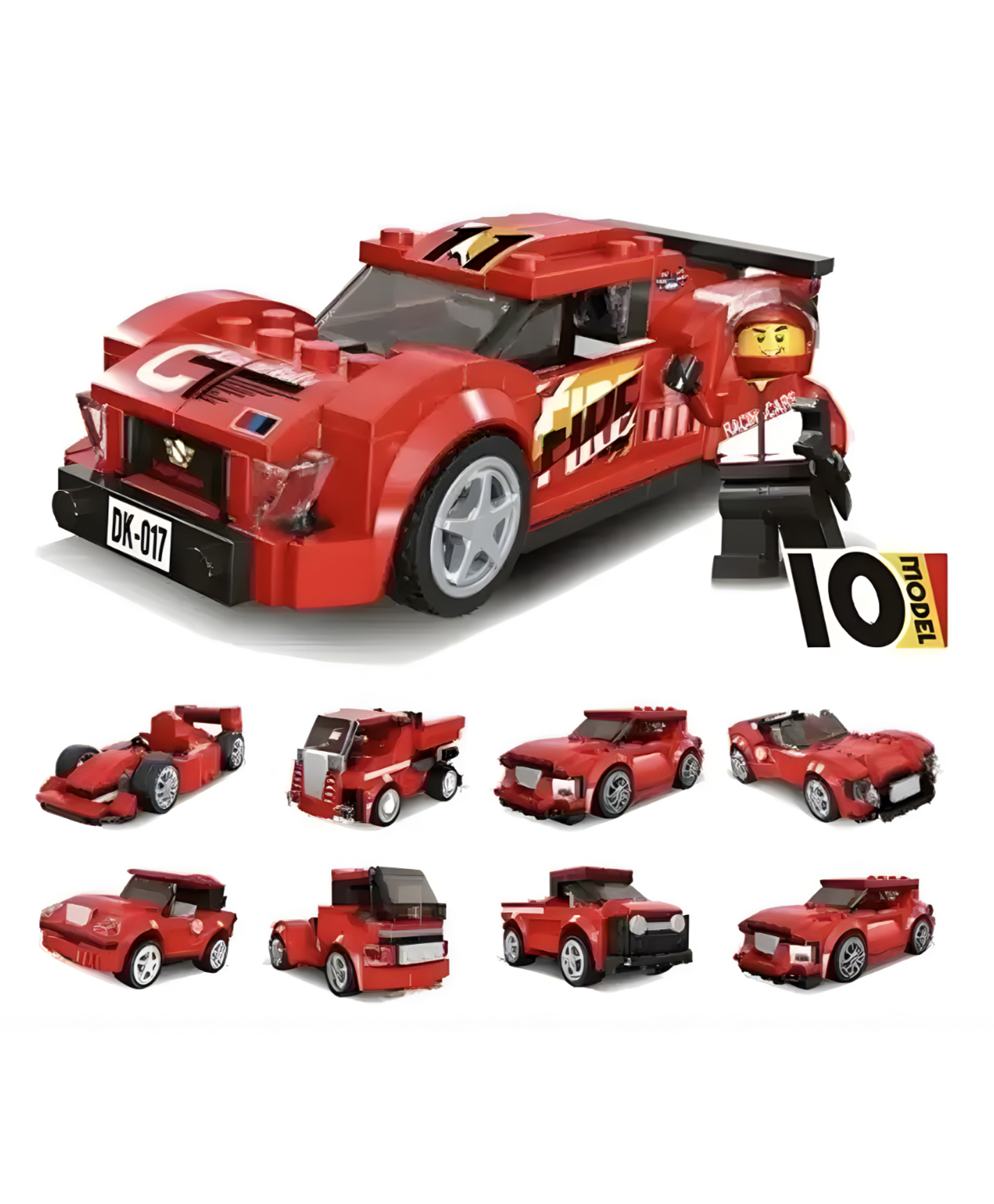 NEGOCIO 217 Pcs Transforming Blocks, Mini Car, Building Toy, Birthday Gift, for Kids, Elementary School Students, Educational Toys- Pack of 1- Color May Vary-image-21