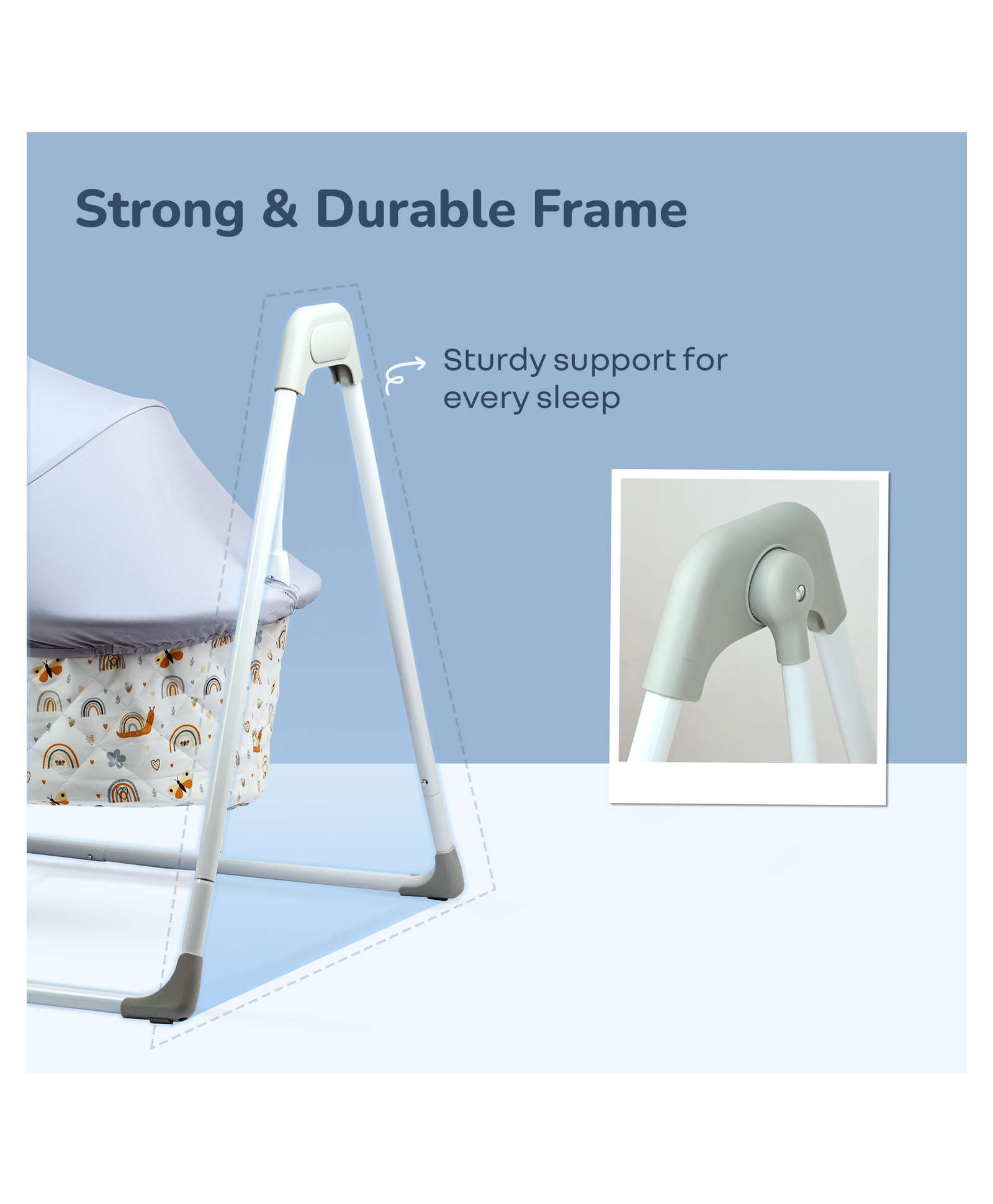 R for Rabbit Lullabies Manual Swing Cradle for New Born Baby with