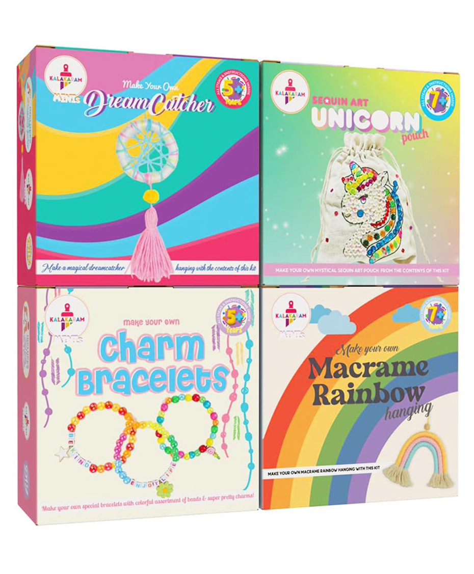 Kalakaram 4-In-1 Mini's Chippy Collection Kit,DIY Painting & Coloring Kit,Art & Craft Kit,Educational Fun Activities Birthday Gift Kit For Girls,Boys,Teens,Kids Ages 5,6,7,8 Year Olds,,Multicolored-picture-22