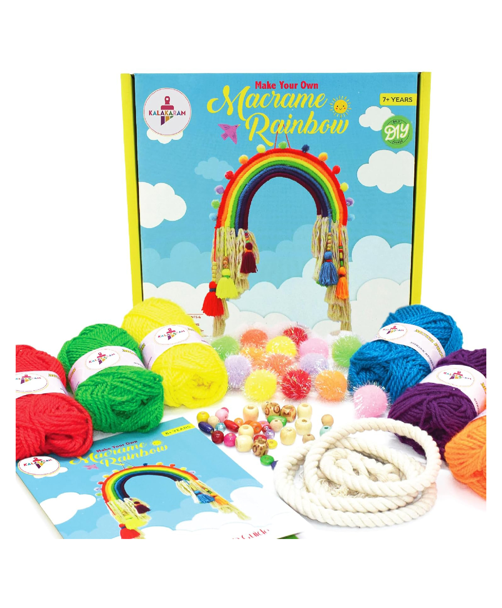 Kalakaram DIY Macrame Rainbow Kit, Macrame Craft Kit for Beginners, DIY Home Decor, DIY Kids Room Decor, Activity Kit for Kids, DIY Kit for Kids-image-28