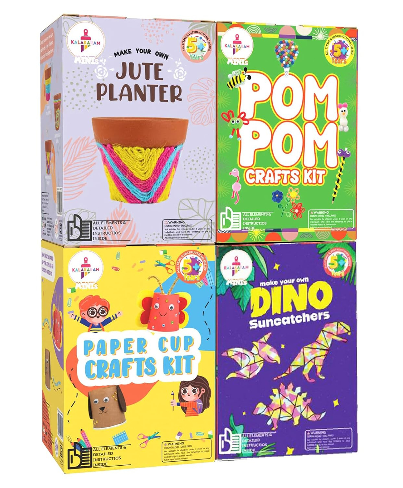 Kalakaram 4-In-1 Mini'S Buzzy Collection Kits Diy Painting & Coloring Kit|Art And Craft Kit|Educational Fun Activities Birthday Gift Kit For Girls,Boys,Teens,Kids Ages 5,6,7,8 Year Olds,Multicolor-picture-16