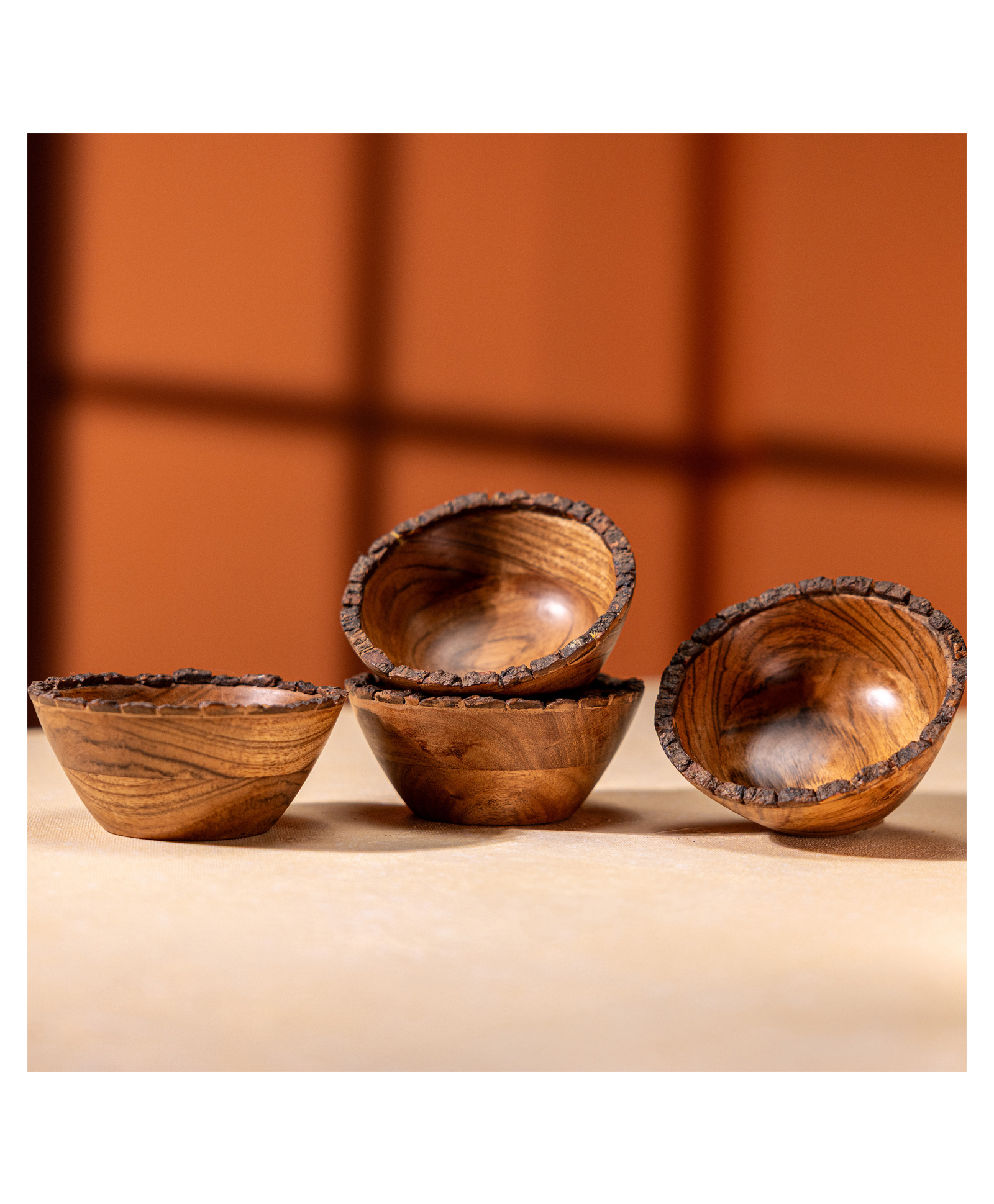 Ireka Homes Vriksha Acacia Wood Multipurpose Bowl (Set of 4)-picture-16