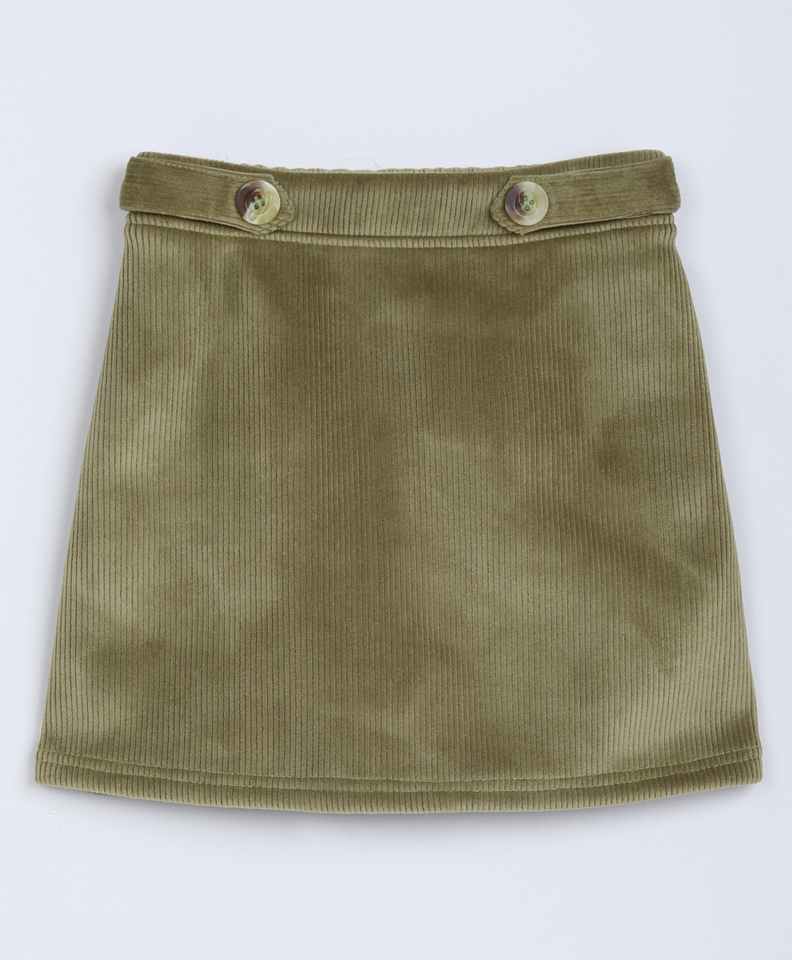 Taffykids Corduroy Knit Striped Skirt - Olive-picture-19
