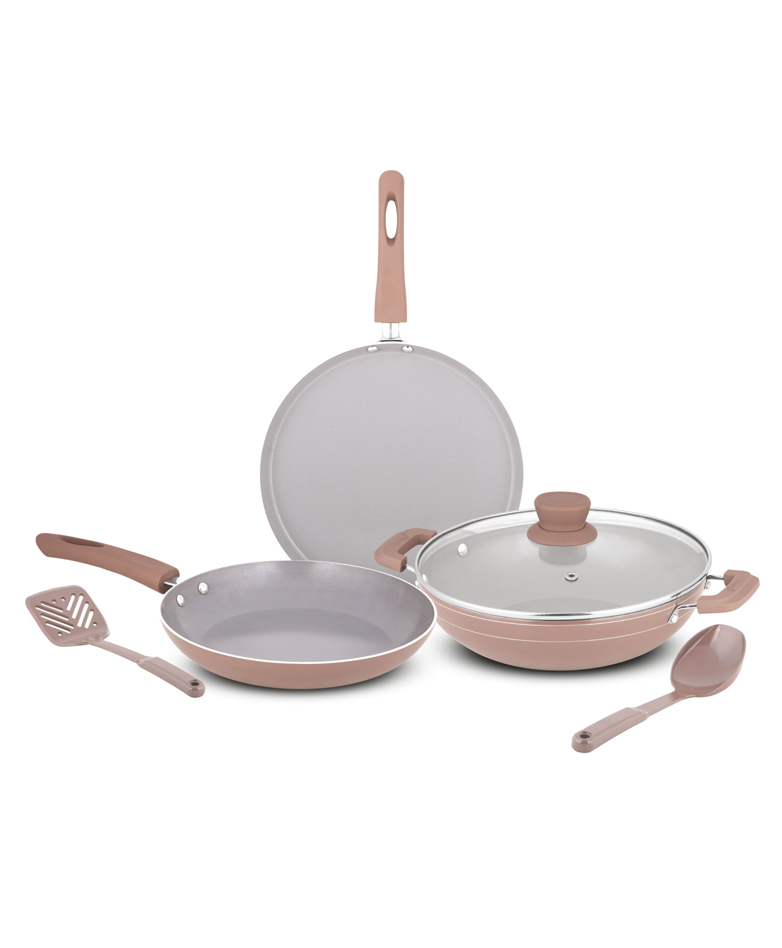 Orange Cookware 6 Pcs Nonstick ceramic cookware gift set | Kadhai, Fry Pan, Dosa Tawa | Cool Touch Bakelite Handles | high grade aluminium-image-20