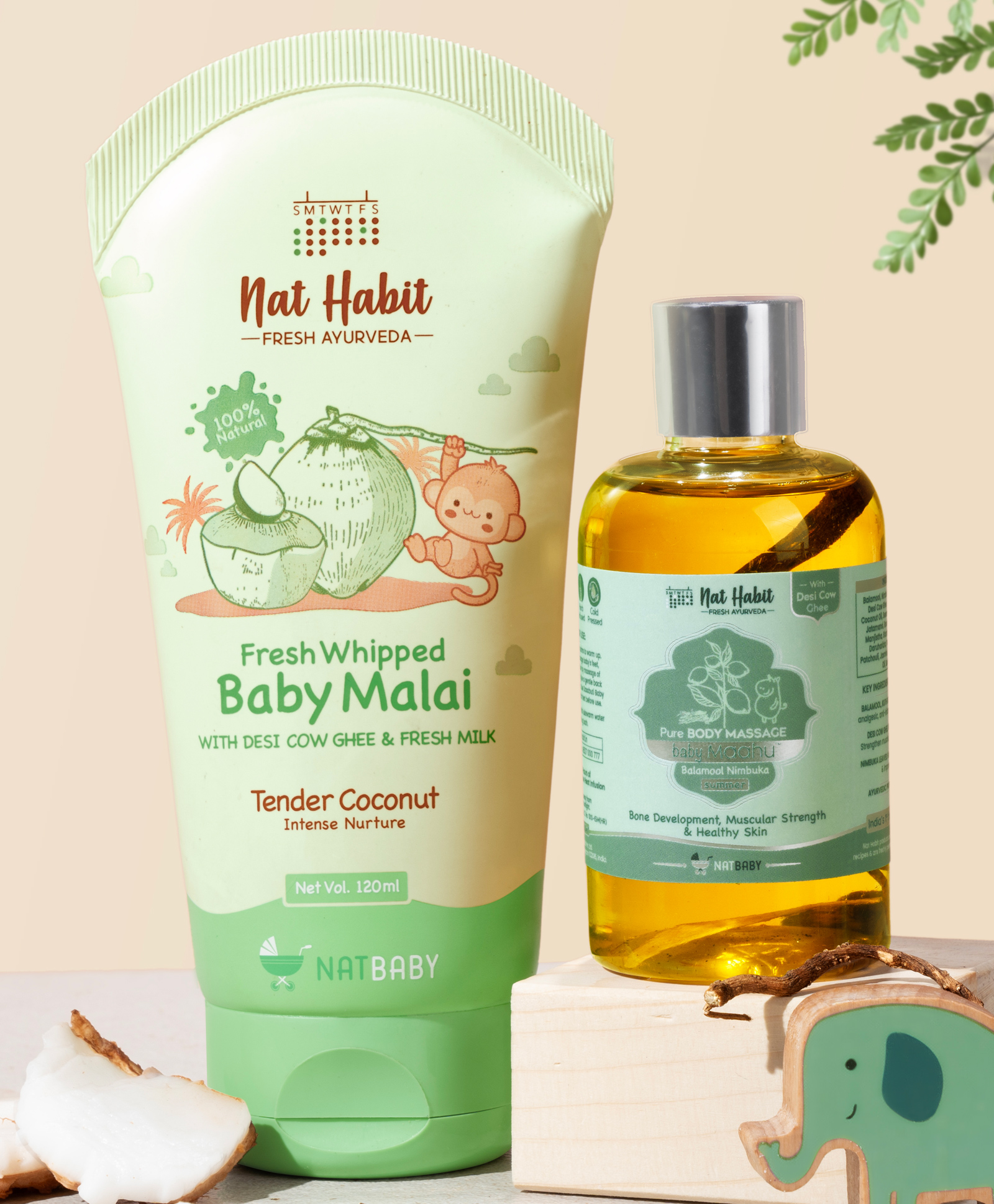 Nat Habit Fresh Whipped Baby Malai Whipped Baby Malai Tender Coconut 120 ml + Baby Maahu Balamool Nimbuka Lotion (Body Lotion) 200 ml Pack of 2-image-11