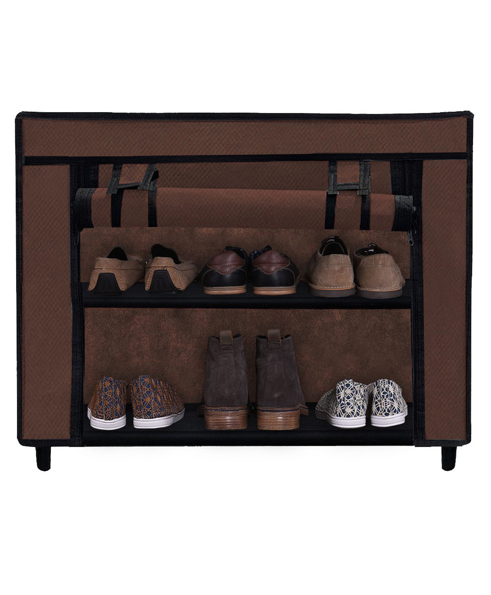 Urban Choice 2-Tier Brown Metal Shoe Rack | Space-Saving & Sturdy Shoe Stand for Entryway & Bedroom-image-7