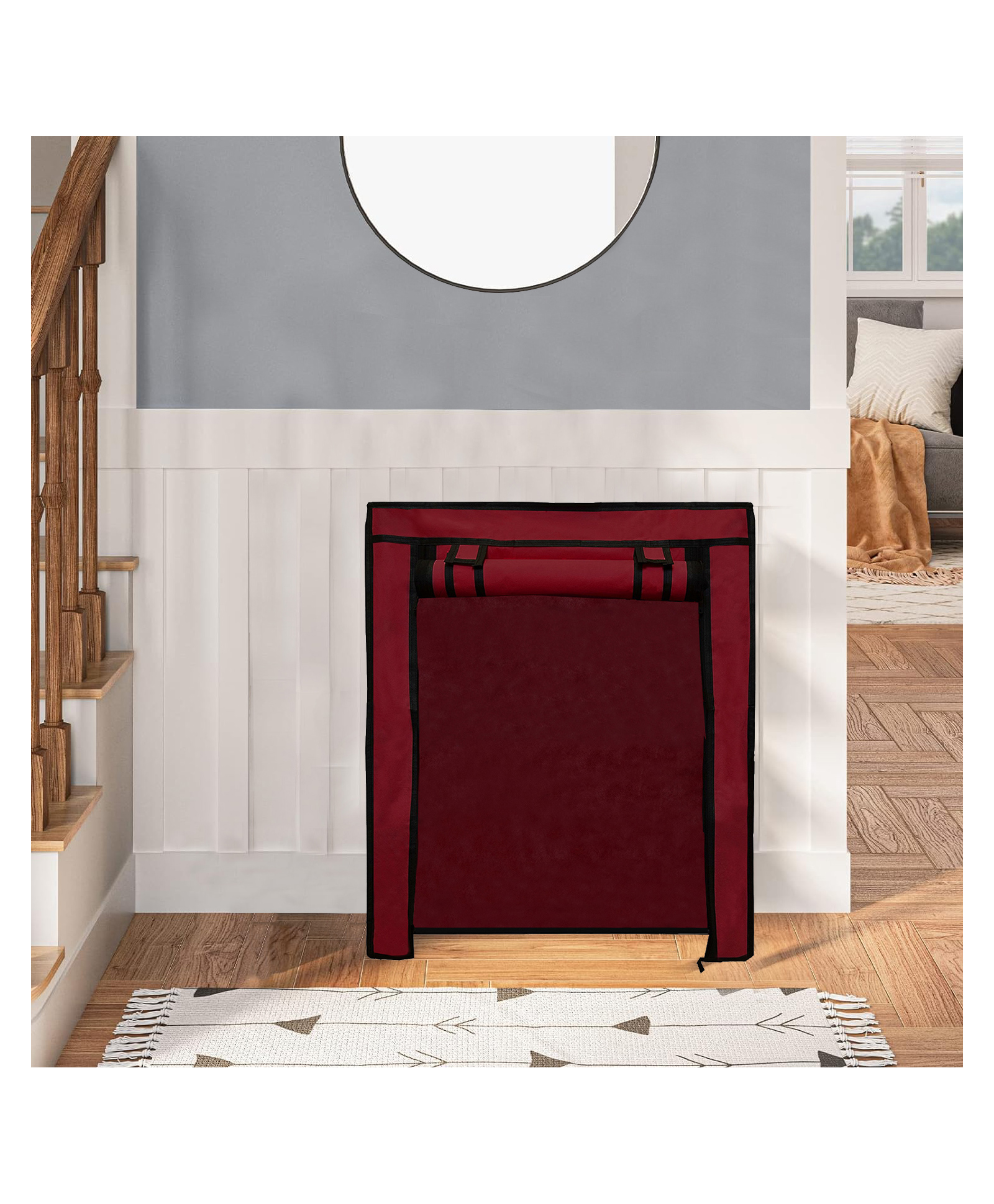 Urban Choice 4 Layer Metal Shoe Rack with Maroon Cover Durable & Space Saving Organizer for Home & Office-picture-19