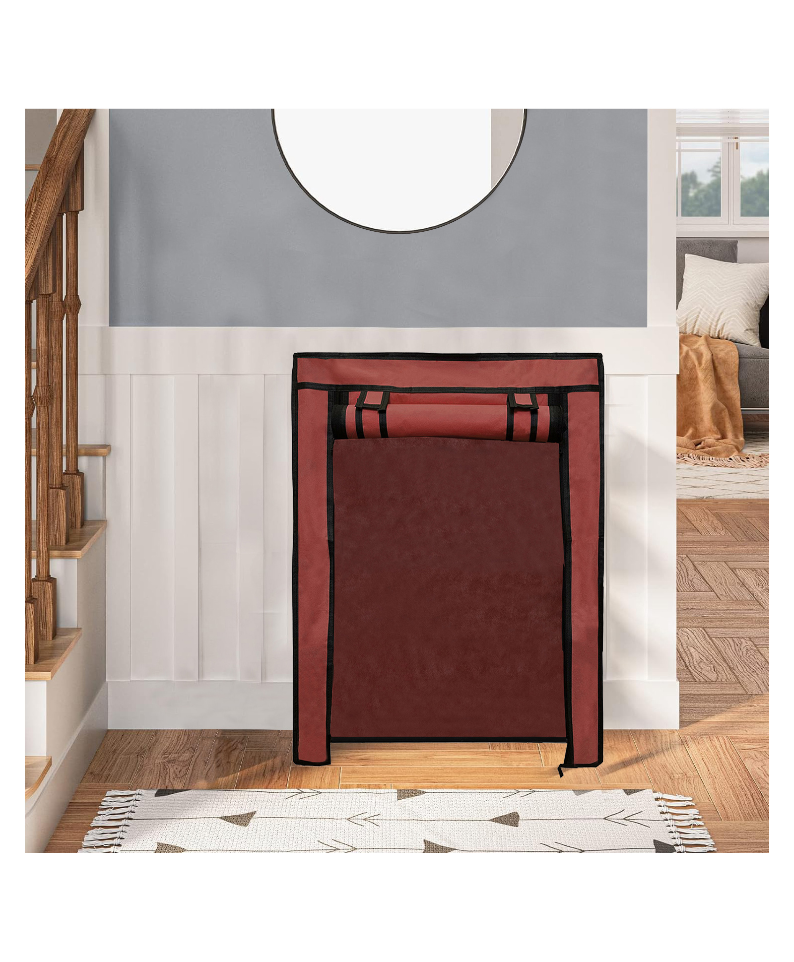 Urban Choice 5Layer Metal Shoe Rack with Brown Cover Durable & Space Saving Organizer for Home & Office-image-21
