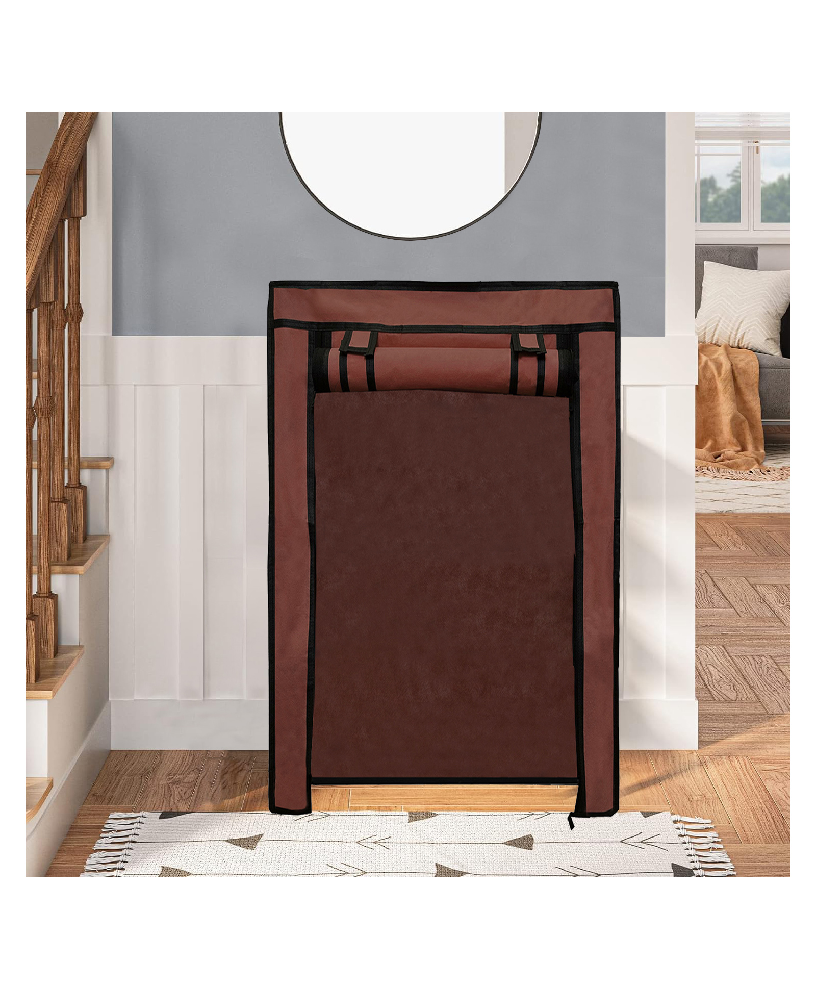 Urban Choice 6 Layer Metal Shoe Rack with Brown Cover Durable, Foldable & Space Saving Organizer for Home & Office-image-28