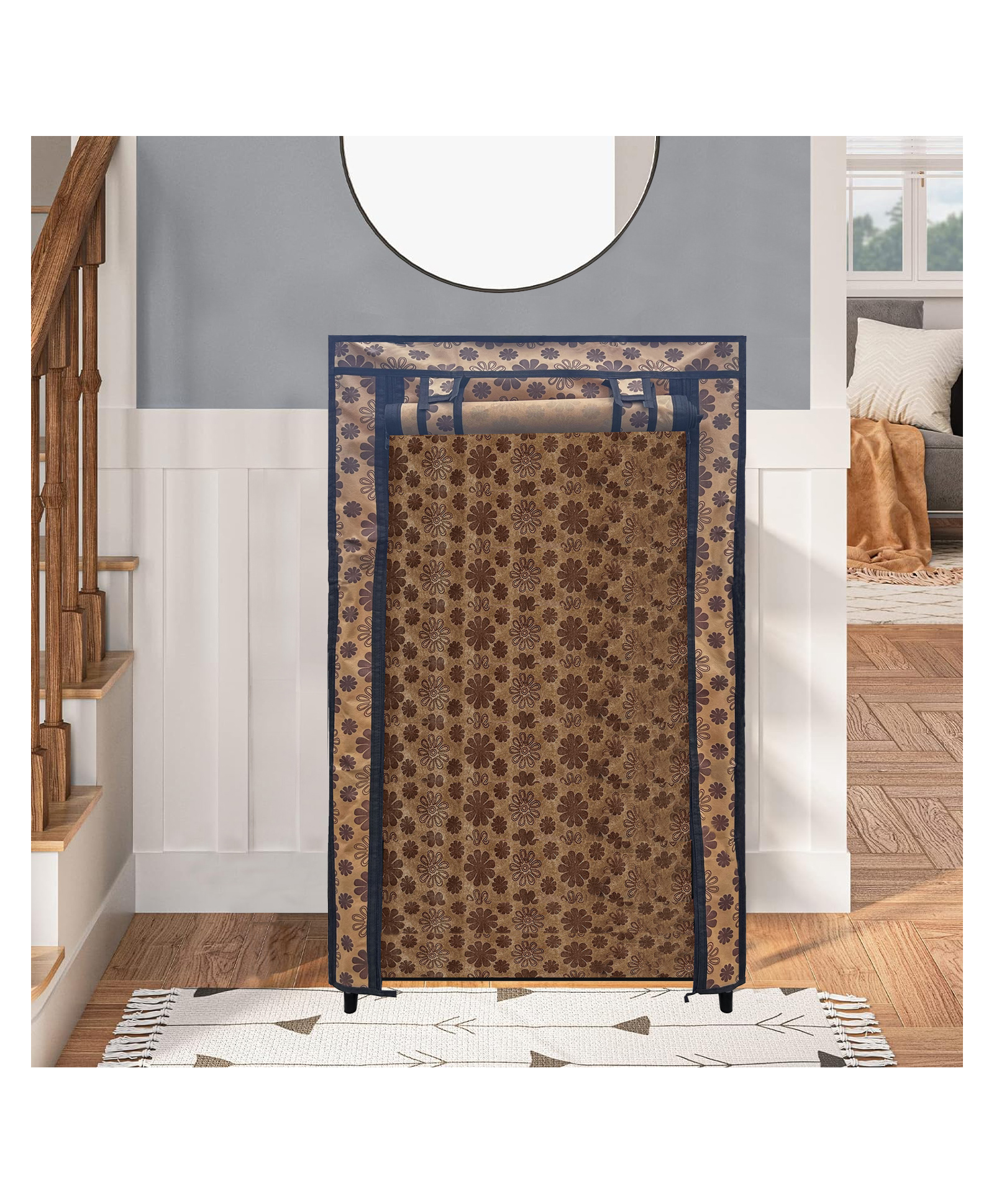 Urban Choice 6 Layer Metal Shoe Rack with Flower Print Cover Stylish, Durable & Space Saving Organizer for Home & Office-image-18