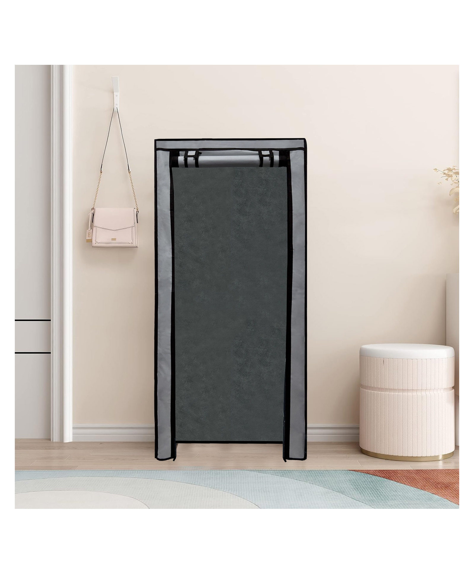 Urban Choice Layer Metal Shoe Rack with Grey Cover Durable, Foldable & Space Saving Organizer for Home & Office-image-3