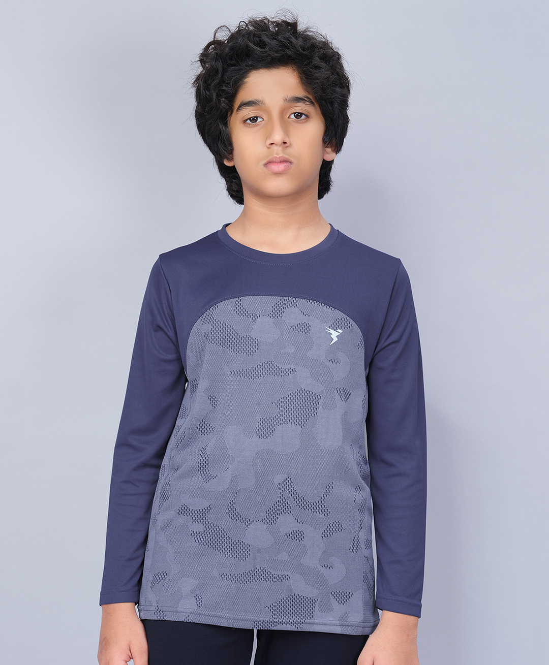 Technosport Knit Full Sleeves Abstract Printed Breathable & Quick Dry Sports Tee - Blue-picture-28