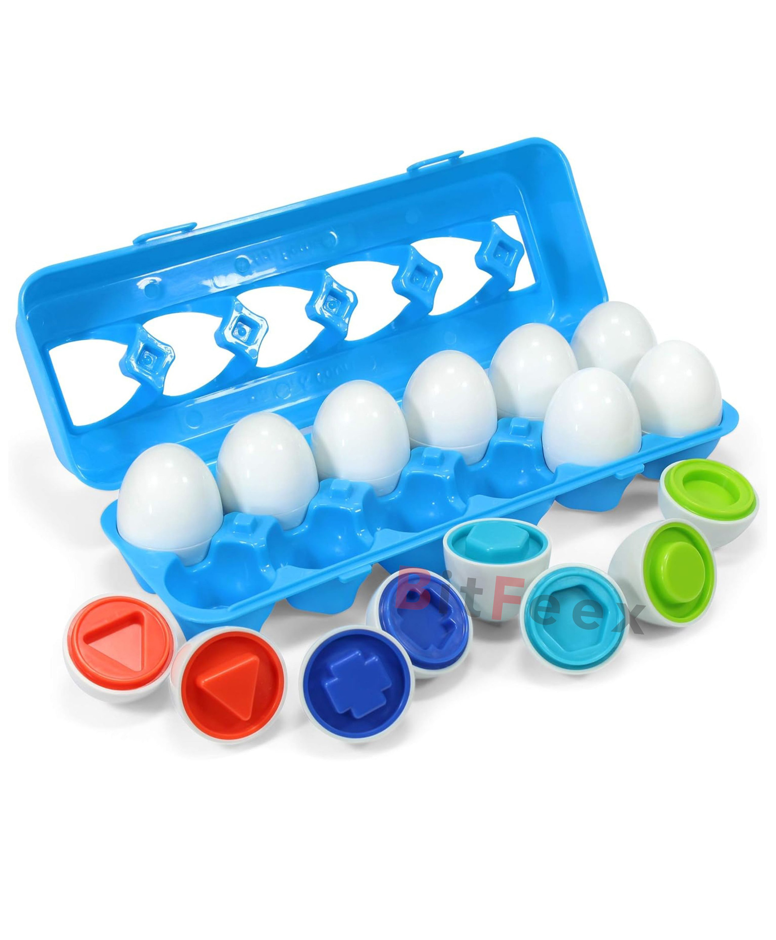 BitFeex Eggs Matching 12 Pcs Matching Egg Toy Color & Shape Sorter Matching Egg Set-picture-16