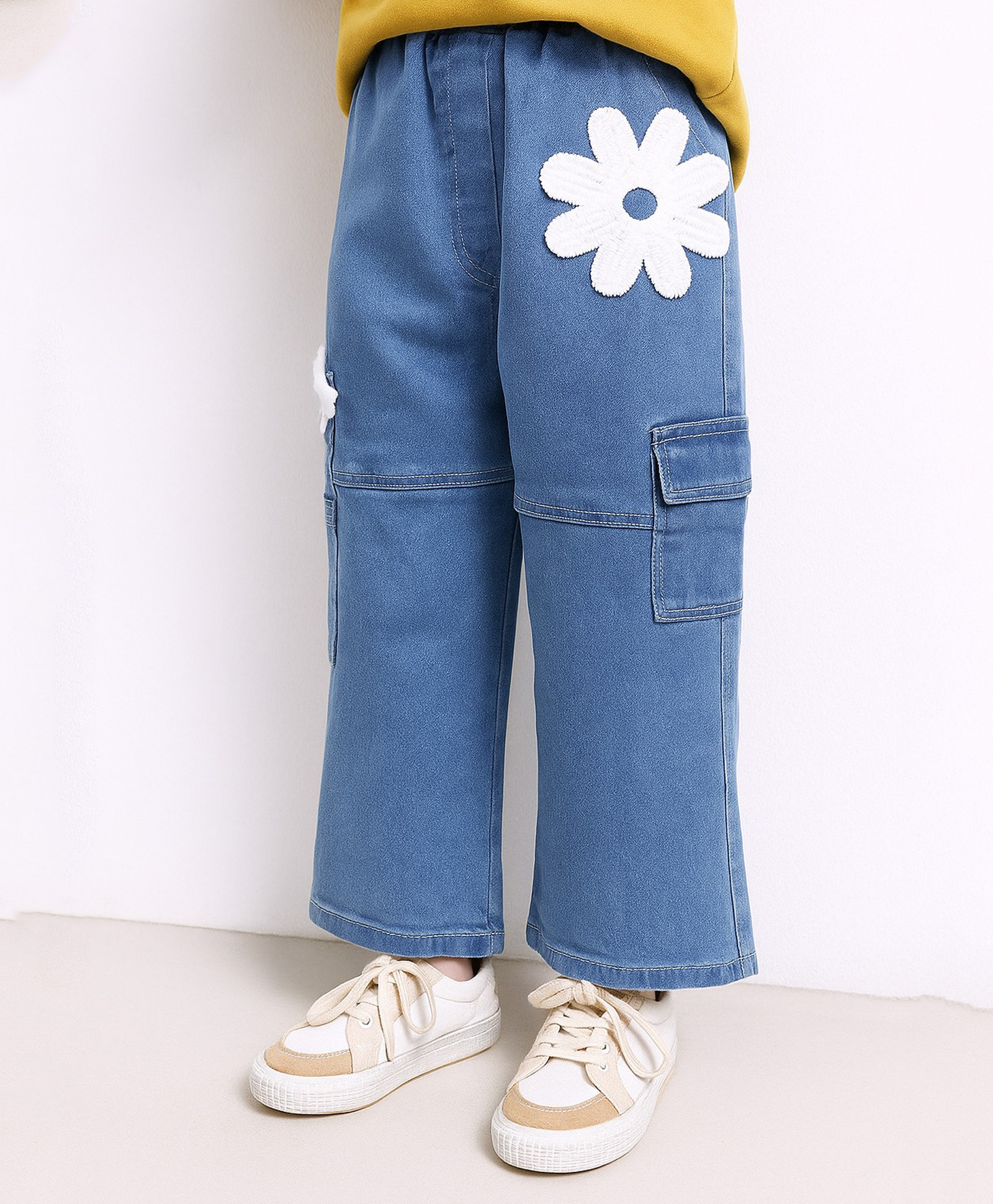 TOONYPORT Denim Woven Floral Detailed Jeans - Blue-picture-10