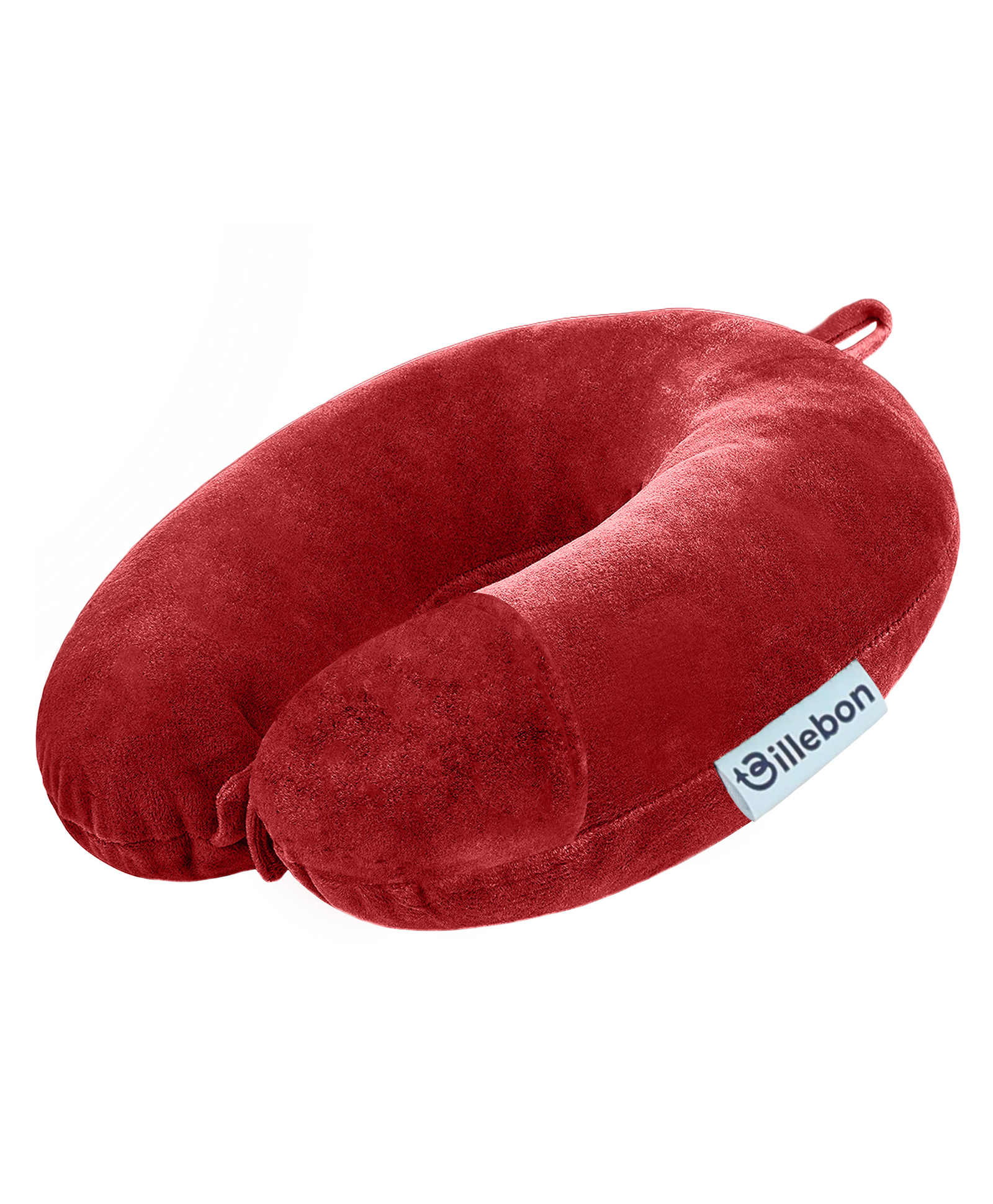 Billebon Premium Neck Pillow Red Fibre Filled Round Travel Pillow-image-26