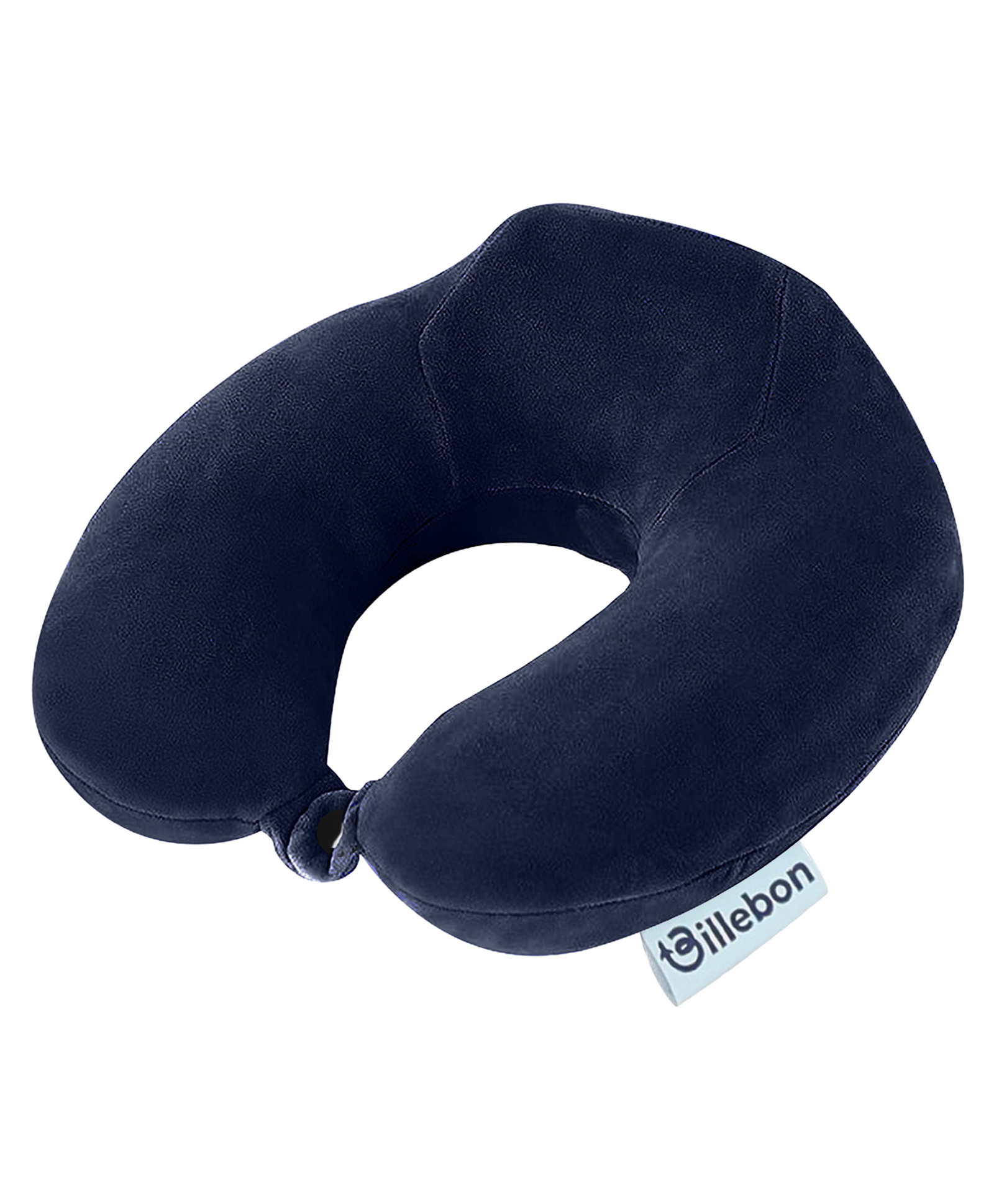 Billebon Premium Neck Pillow Navy Blue Memory Foam Filled Contoured Pillow-image-41