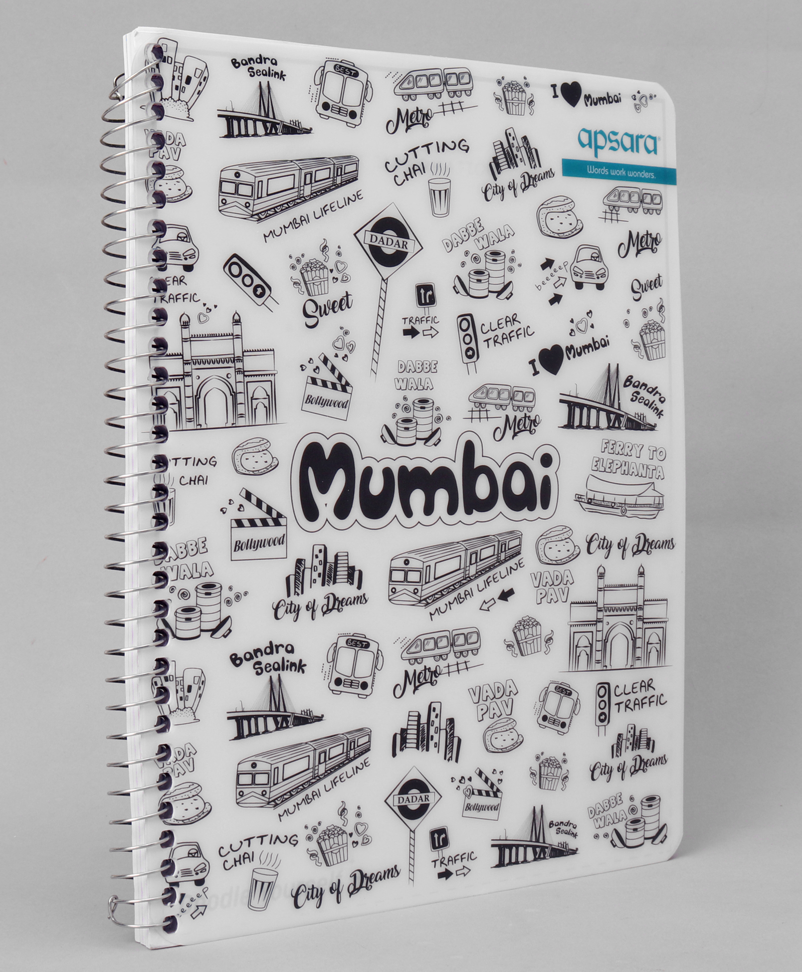 Apsara Single Line Spiral Notebook - 302 Pages (Print May Vary)-picture-42